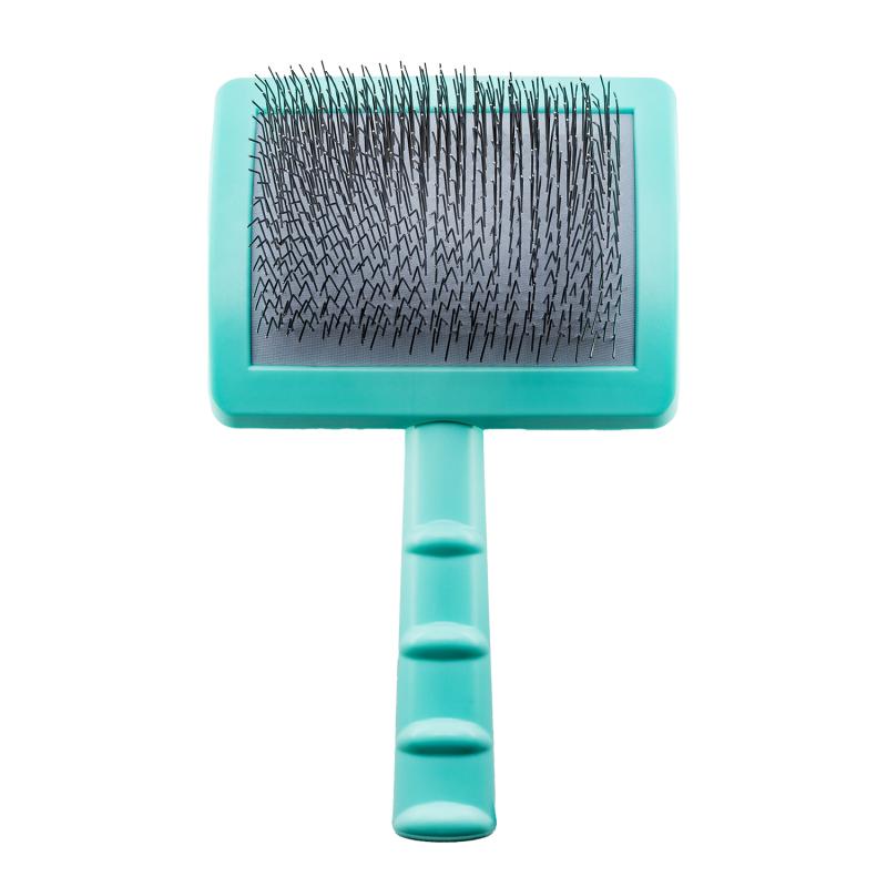 Tauro Pro Line Plastic Brush - Mint Green, Thin & Hard Bristles, Large Size 6.9x4.2x2.4 Inches - Perfect for Pet Grooming, Makeup Application & Detailing Cars