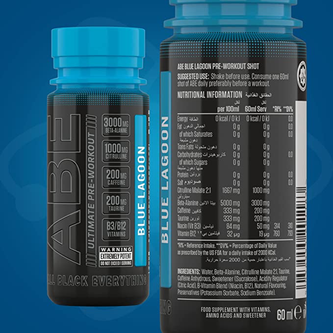 Applied Nutrition ABE Shot Energy Drink - 12x60ml Bottles for Workout, Gym & Focus | Pre-Workout Boost & Mental Clarity