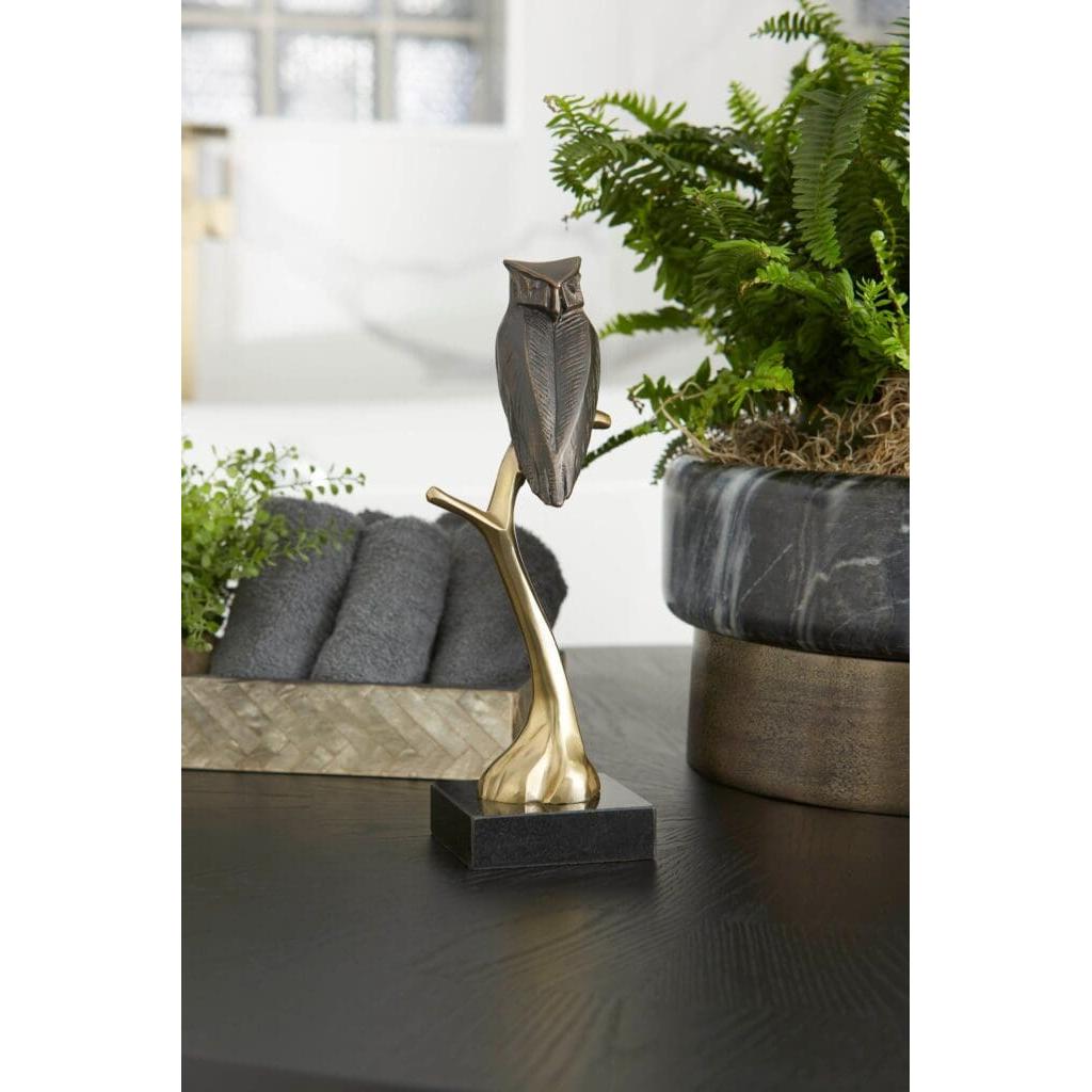 Cyan Design 11463 Noctua Bronze Sculpture - Elegant Home Decor for Living Room, Office & Garden | Handcrafted Art Piece