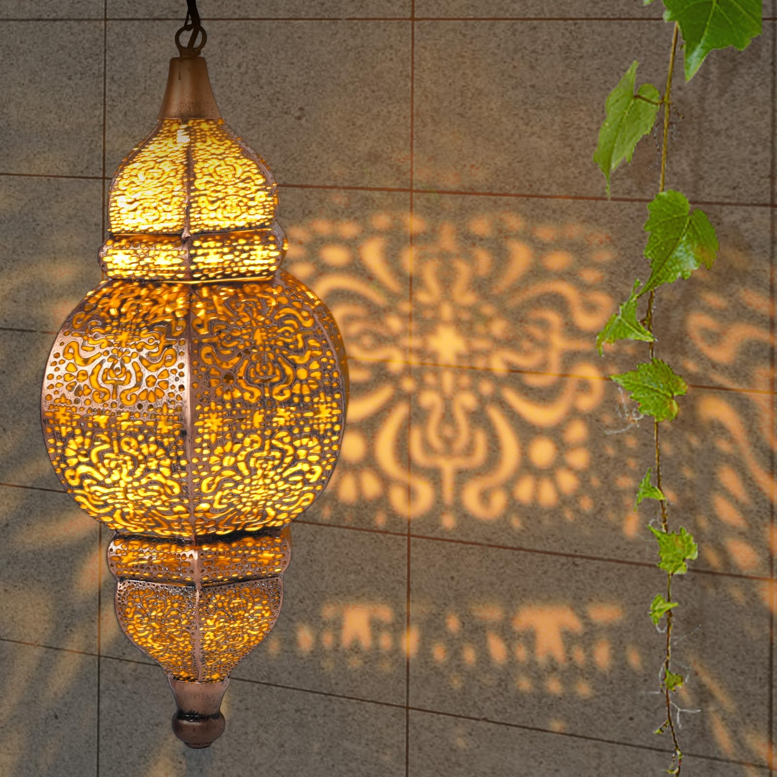 Solar Powered Hanging Lanterns - Waterproof Outdoor Moroccan Metal Lights for Patio, Garden, Pathway, Yard & Porch Decor | Perfect for Evening Ambiance, Parties & Backyard Lighting