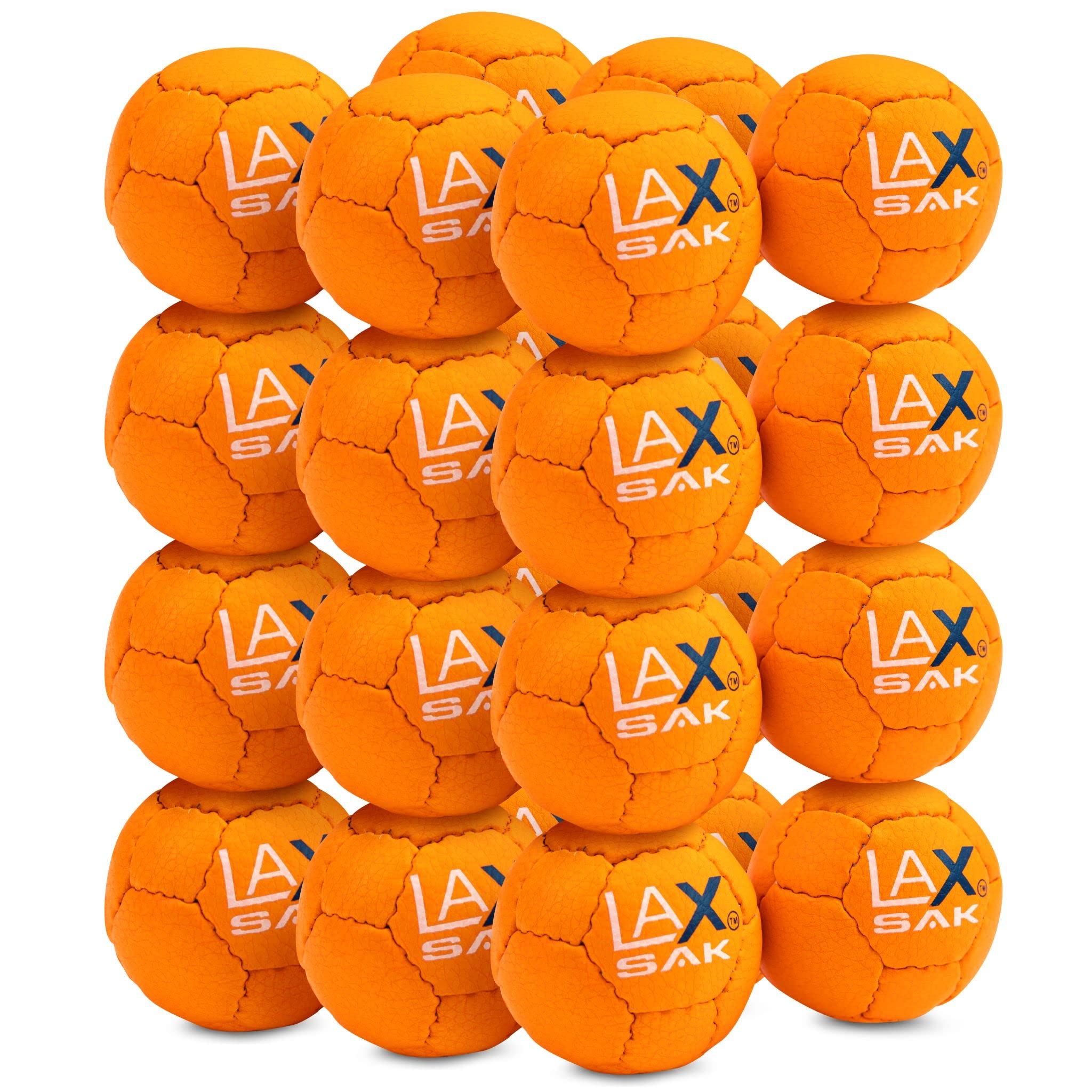 Lax Sak Soft Practice Lacrosse Balls - 1 to 120 Pack Options | Regulation Size & Weight for Indoor/Outdoor Training | Reduced Bounce for Safer Wall Drills, Passing Practice & Team Training Sessions