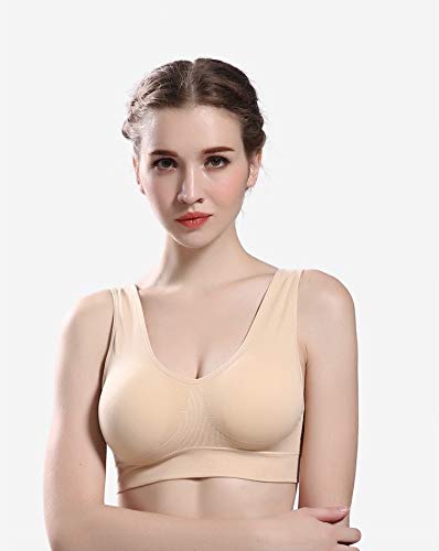 Women's Seamless Sports Bras - 3 Pack Yoga Bras with Removable Pads, Breathable Spandex for Running, Gym & Active Lifestyle