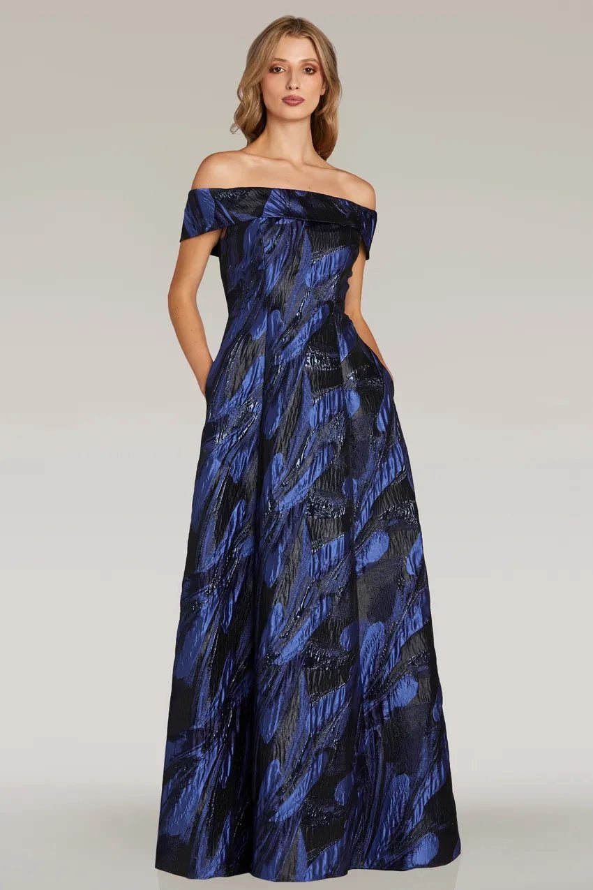 Feriani Couture 18339 Women's Elegant Evening Dress - Perfect for Prom, Gala & Formal Events | Long Sleeve A-Line Gown with Beaded Details