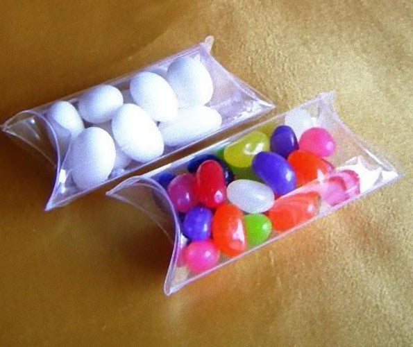 100 Pack Rectangle Pillow Gift Boxes - Elegant Wedding Favors, Jewelry, Candy, Chocolate & Soap Packaging - Perfect for Party Decorations & Special Occasions