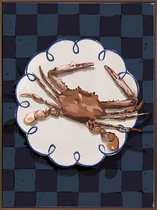 Stunning Crustacean Deep Blue Canvas Art Print - Ocean Themed Wall Decor for Living Room, Bedroom & Office