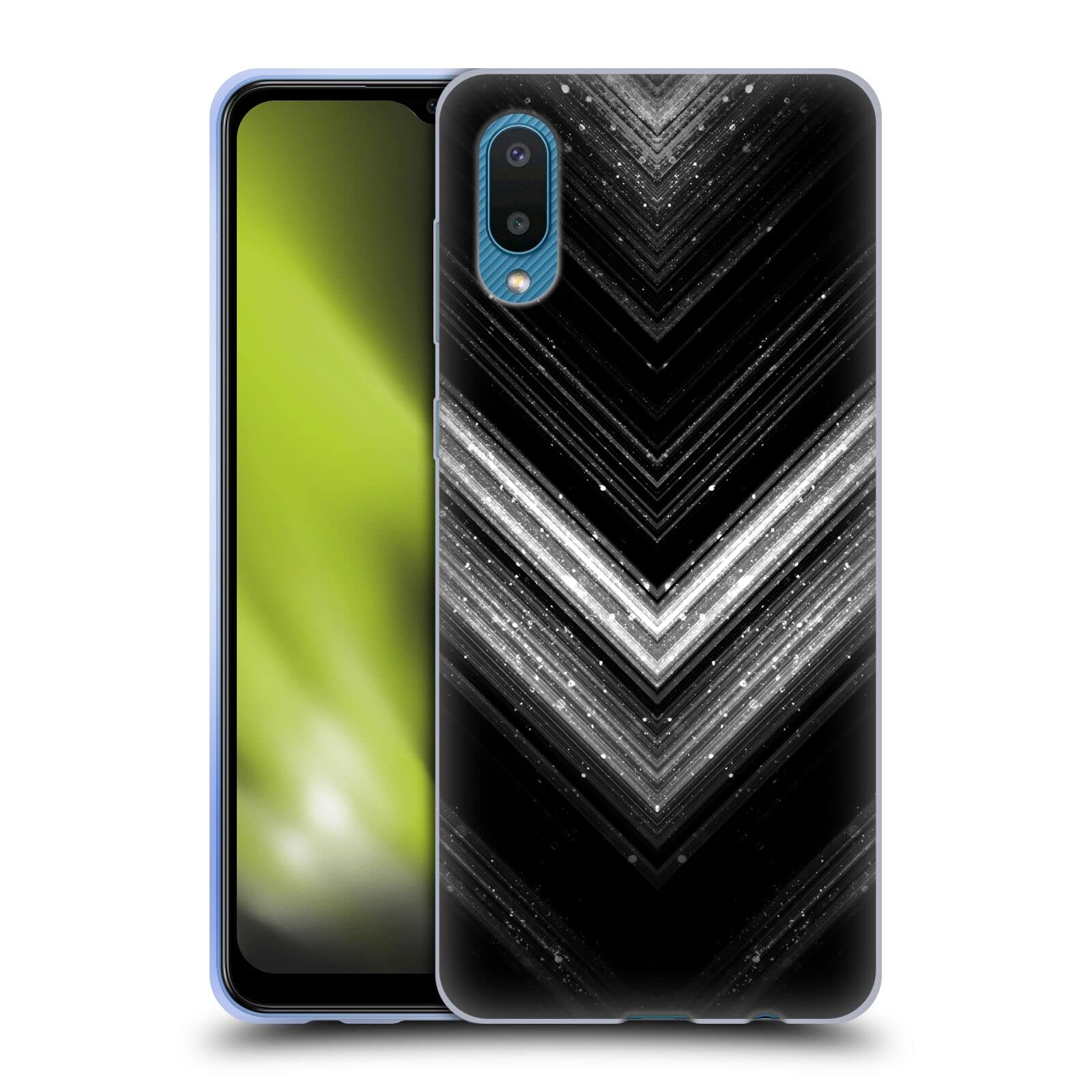 Head Case Designs Samsung Galaxy A02/M02 Case - Officially Licensed PLdesign Silver Sparkle Metallic Soft Gel Cover | Slim Protective Phone Case for Everyday Use, Work & Travel