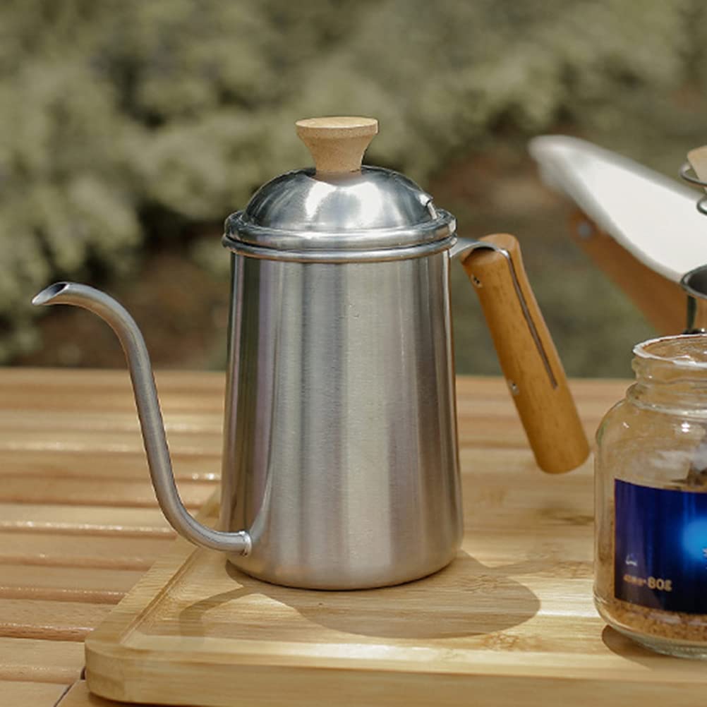 Premium Stainless Steel Gooseneck Coffee Kettle for Pour Over & Drip Coffee - Stovetop Tea Kettle with Ergonomic Wooden Handle - Perfect for Home Baristas, Coffee Shops & Tea Lovers