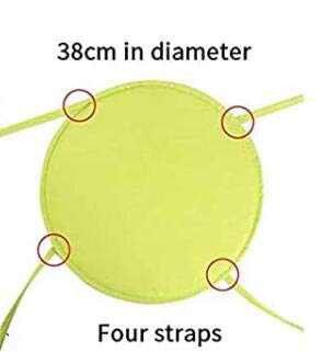 RAILONCH Round Seat Cushions for Chairs - 38cm Diameter Indoor/Outdoor Chair Pads (2-Pack, Green) - Perfect for Garden, Patio, Dining Room & Home Decor