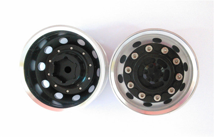 1/14 Scale Metal Rear Wheel Hub with Wide Tires & Sponges for RC Tractor Truck, Dumper - DIY Remote Control Hobby Model Parts | Perfect for Off-Road RC Vehicles, Construction Site Play & Model Collection