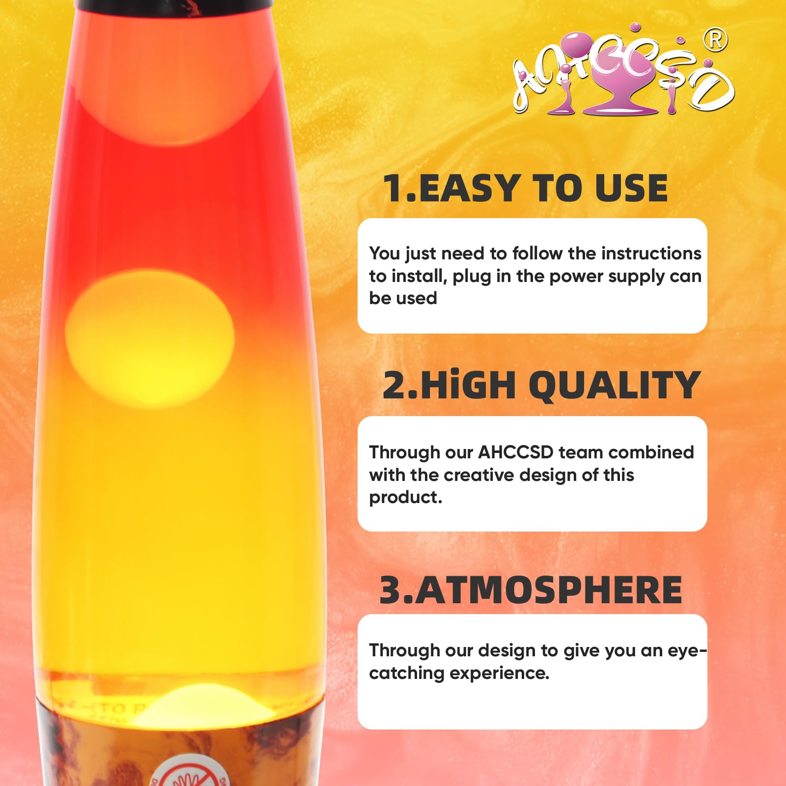 16 Inch Volcano Rocket Magma Lamp - Motion Liquid Lava Lamp with Volcanic Base, Yellow Liquid & White Wax - Relaxing Night Light for Adults, Kids, Women & Girls - Perfect Christmas Gift for Home Decor, Bedroom, Office & Party