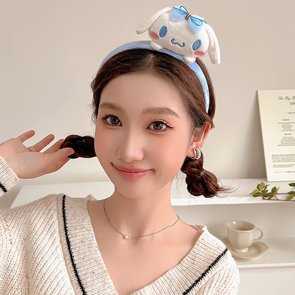 Cute Kawaii Spa Headband for Women & Girls - Soft Hair Band for Face Washing, Makeup, Skincare, Spa & Party Costume Accessories (Blue) - Perfect for Home Spa Days, Beauty Routines & Themed Parties
