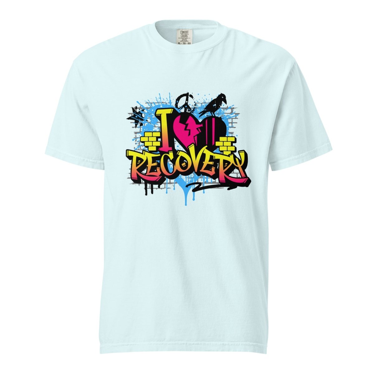 I Heart Recovery Heavyweight T-Shirt - Bold Sobriety Statement Tee for Addiction Awareness & Support Groups - Perfect for AA Meetings, Sober Events & Recovery Celebrations