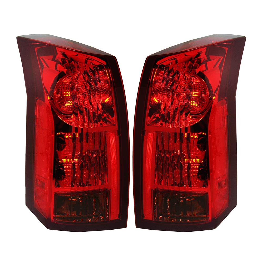 EPIC LIGHTING OE Style Replacement Rear Brake Tail Lights Assemblies for 2004-2007 Cadillac CTS - Left Driver & Right Passenger Sides Pair (Compatible with GM2800198, GM2801197, 15930597, 15930596) - Perfect for Night Driving and Enhanced Vehicle Safety