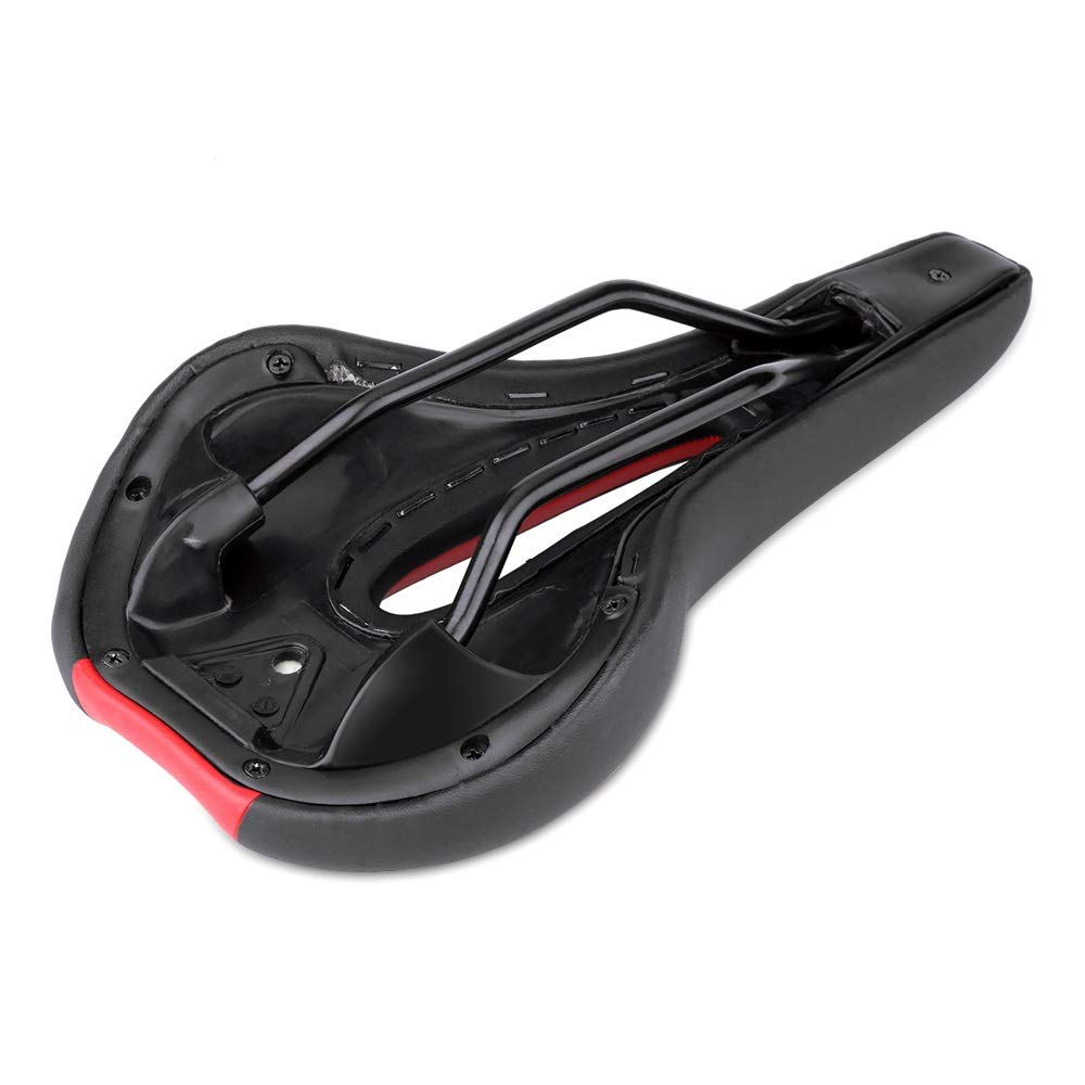 Comfortable Hollow Bike Seat - Breathable Soft Road & Mountain Bicycle Saddle for MTB, Folding, Exercise Bikes (Black/White) | Perfect for Long Rides, Commuting & Outdoor Adventures