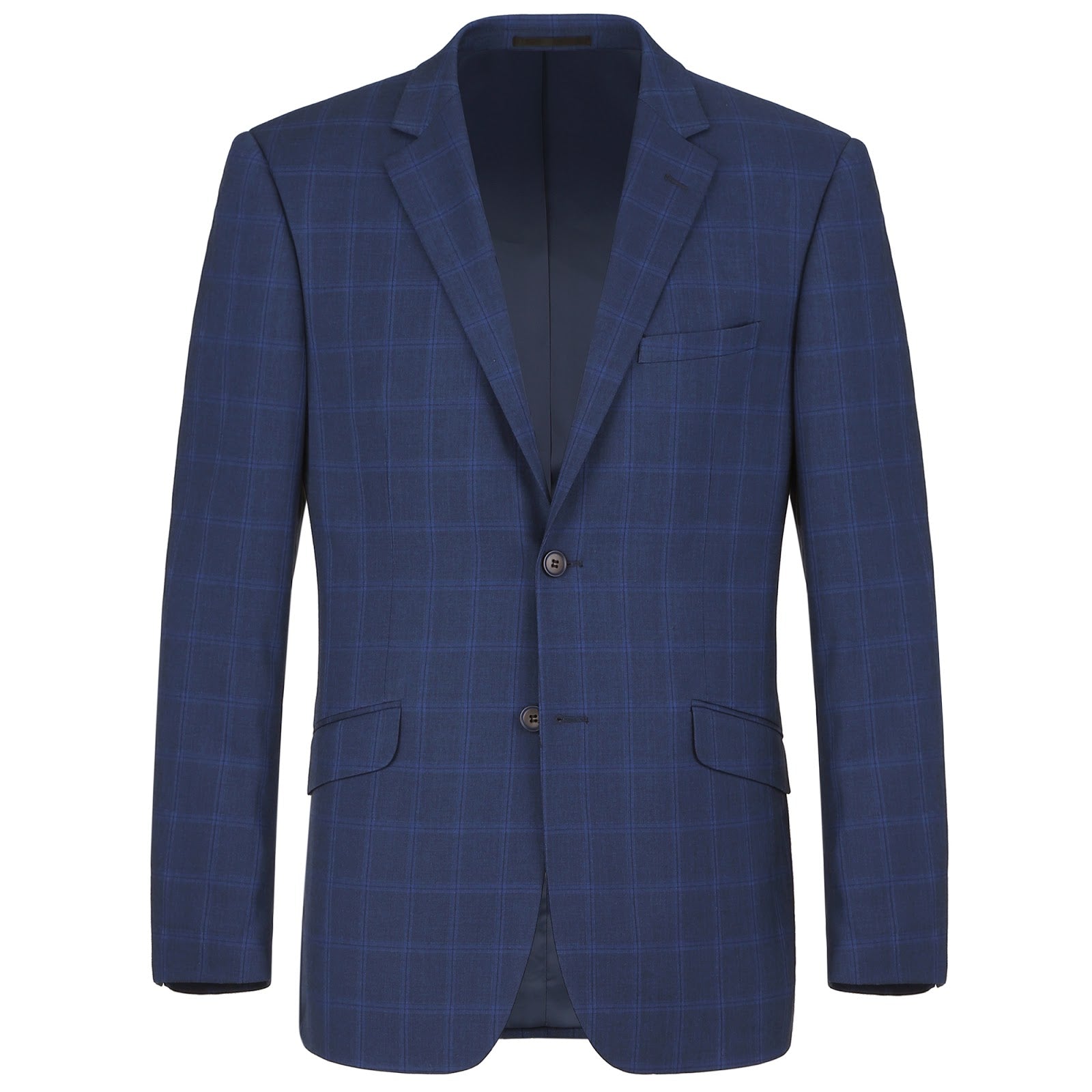 Alessandro Vitello by Renoir 2-Piece Slim Fit Single Breasted Checkered Dress Suit for Men - Perfect for Weddings, Business Meetings & Formal Events | Size 292-6