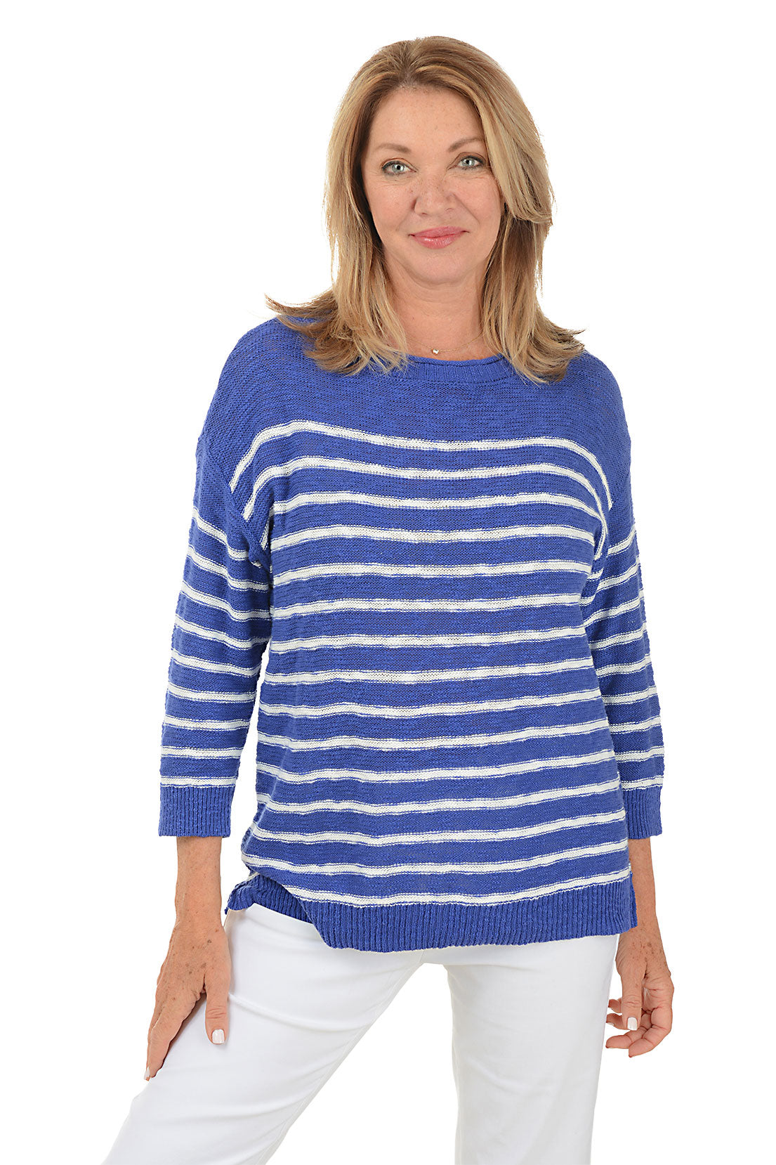 Stylish Marine Striped Boat Neck Sweater for Women - Perfect for Sailing, Casual Outings & Fall Layering