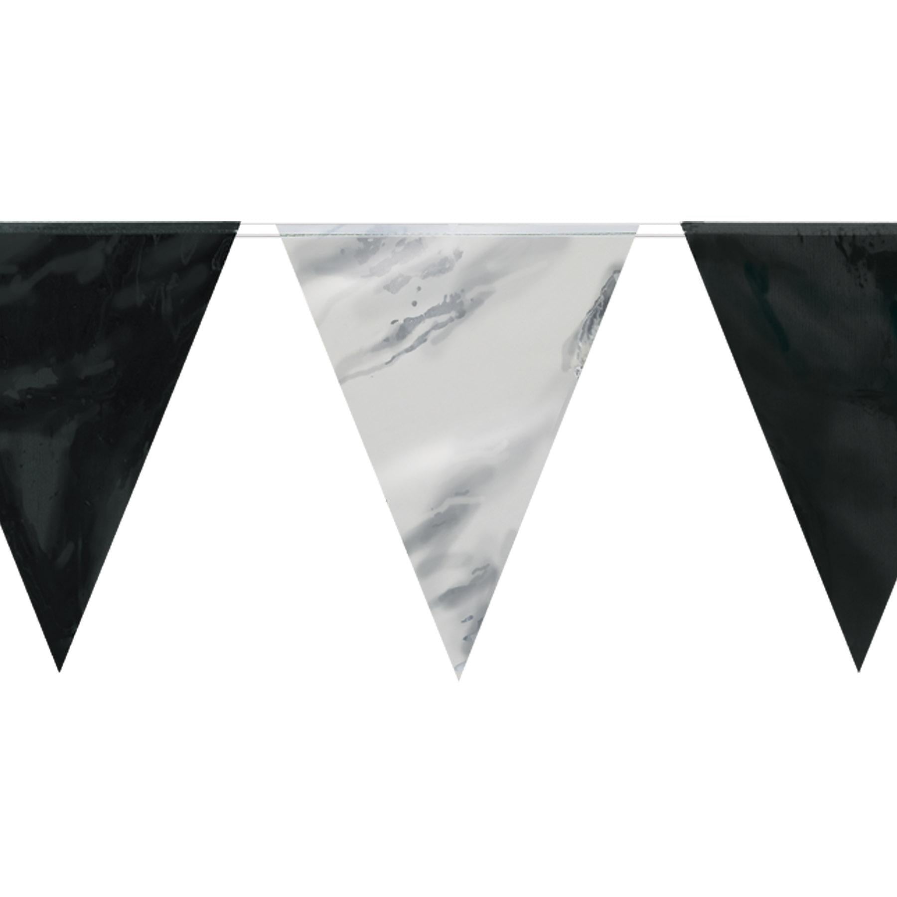 12 Pack Beistle Black and Silver Party Pennant Banner - Perfect for Birthday Decorations, Graduation Parties, and Holiday Celebrations
