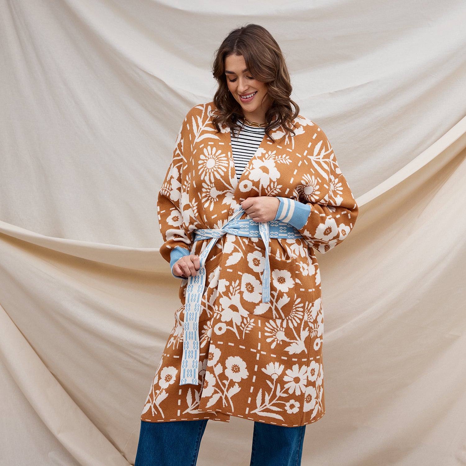 Charita Jacquard Robe for Women - Luxury Kimono Style Bathrobe with Floral Pattern - Perfect for Spa, Bridal Shower & Relaxing at Home
