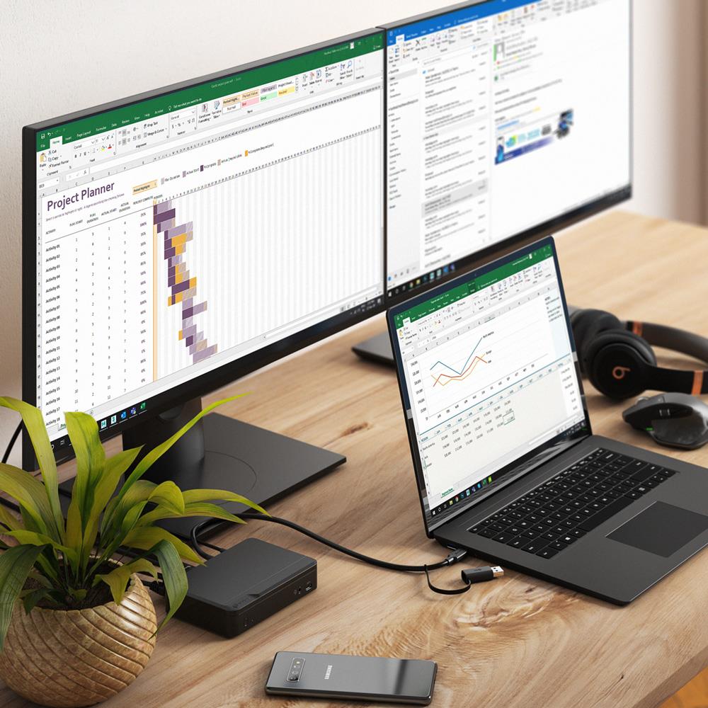 ALOGIC Universal Twin HD Pro Docking Station - Dual Monitor USB-C Hub for MacBook & Windows Laptops - 4K HDMI, USB 3.0, Ethernet Port - Perfect for Home Office & Remote Work Setup