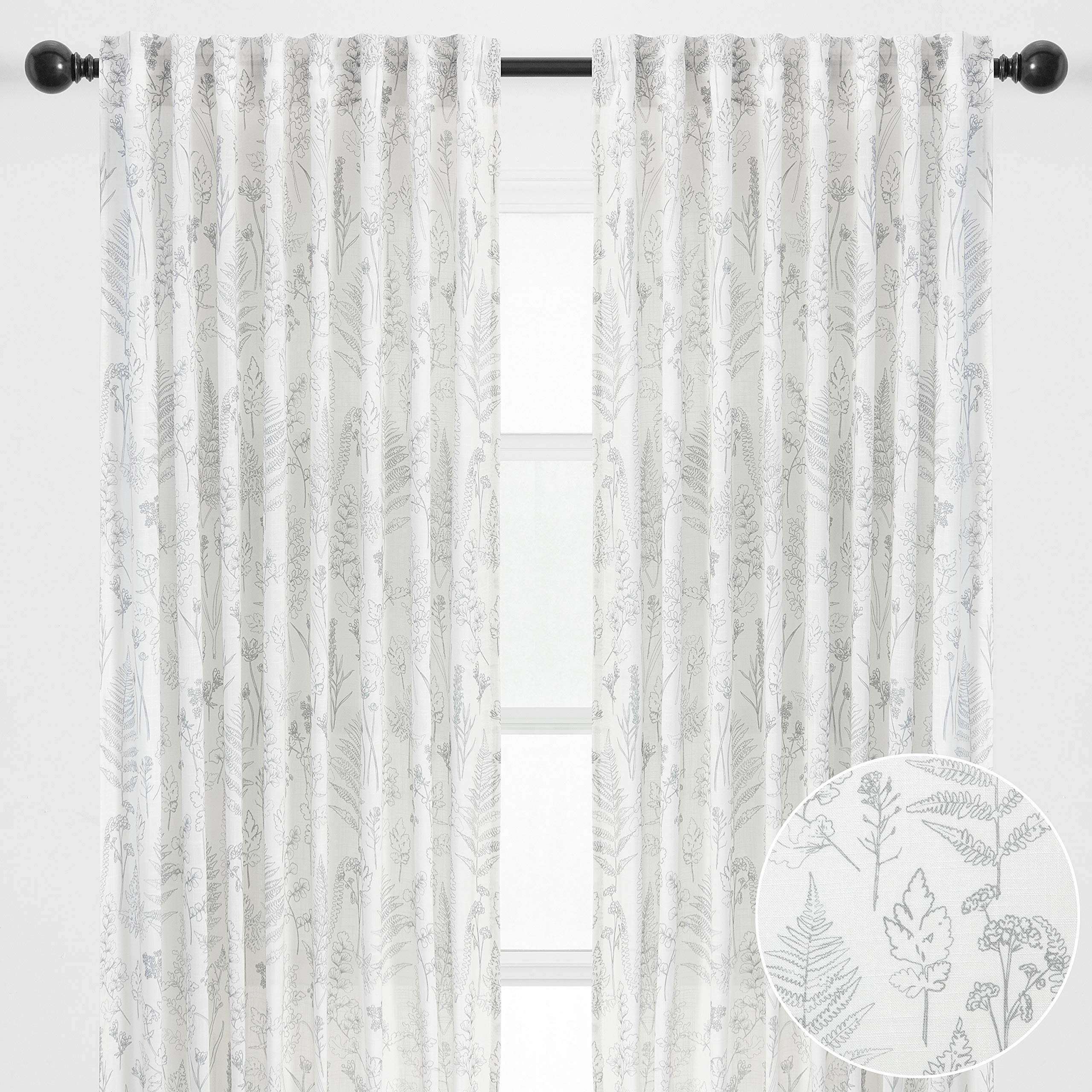 Chanasya 2-Panel Light Filtering Curtains - Semi Sheer Window Drapes for Living Room, Bedroom & Kitchen - 52