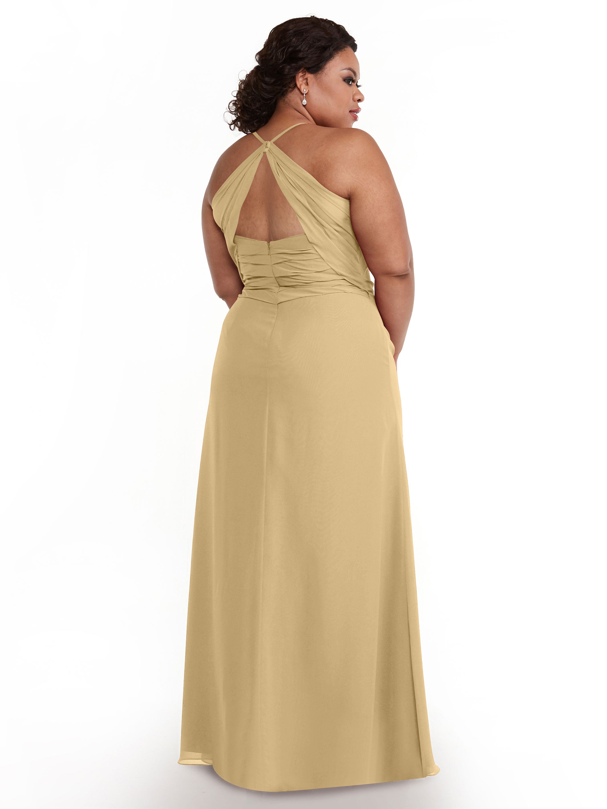 Elegant A-Line Chiffon Bridesmaid Dress with High Slit - Perfect for Weddings, Formal Events & Evening Parties