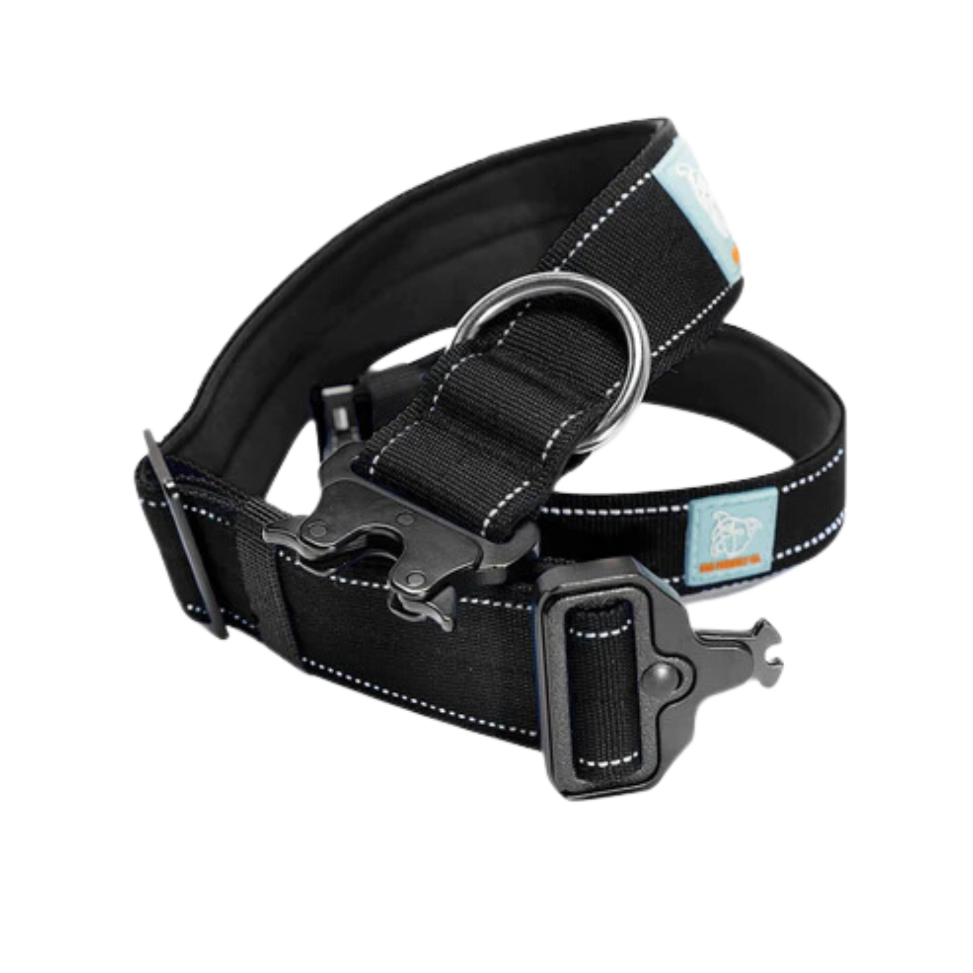 Tactical Dog Collar for Large Dogs - Heavy Duty Nylon Pet Collar with Metal Buckle - Adjustable & Reflective for Safety - Perfect for Hiking, Training & Outdoor Adventures (Black)