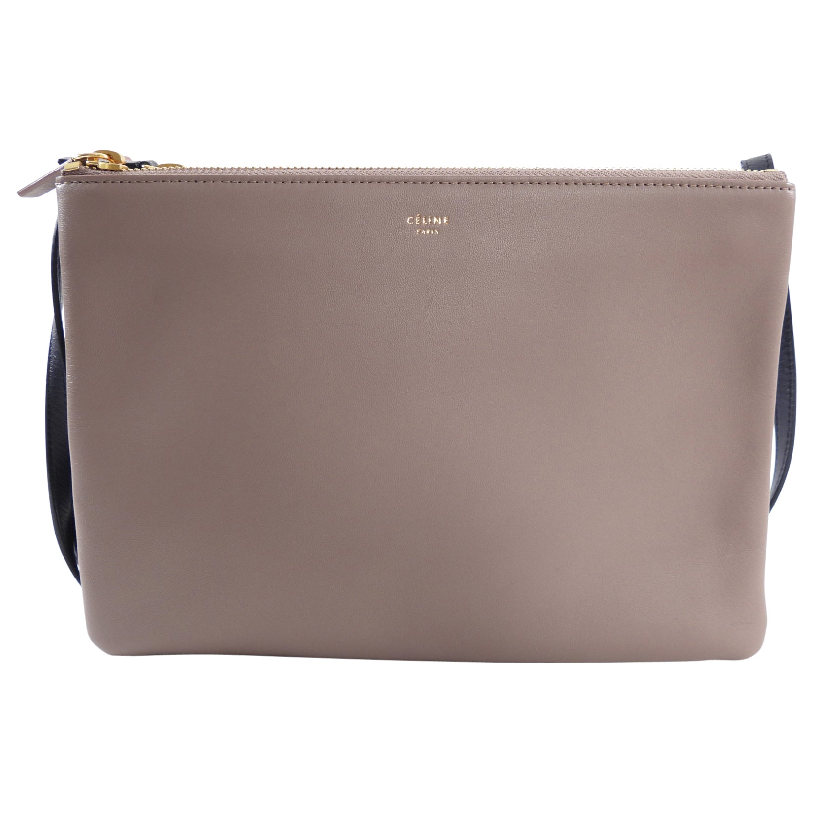 Celine Leather Trio Crossbody Bag for Women - Mauve, Navy & Rose Pink | Stylish Shoulder Purse for Work, Travel & Everyday Use