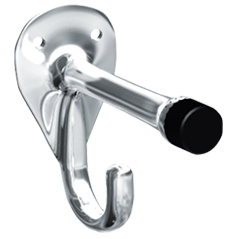 ASI 714 Chrome Surface Mounted Coat Hook Bumper - Durable Wall Hanger for Jackets, Hats & Bags in Entryway, Bathroom & Closet Organization