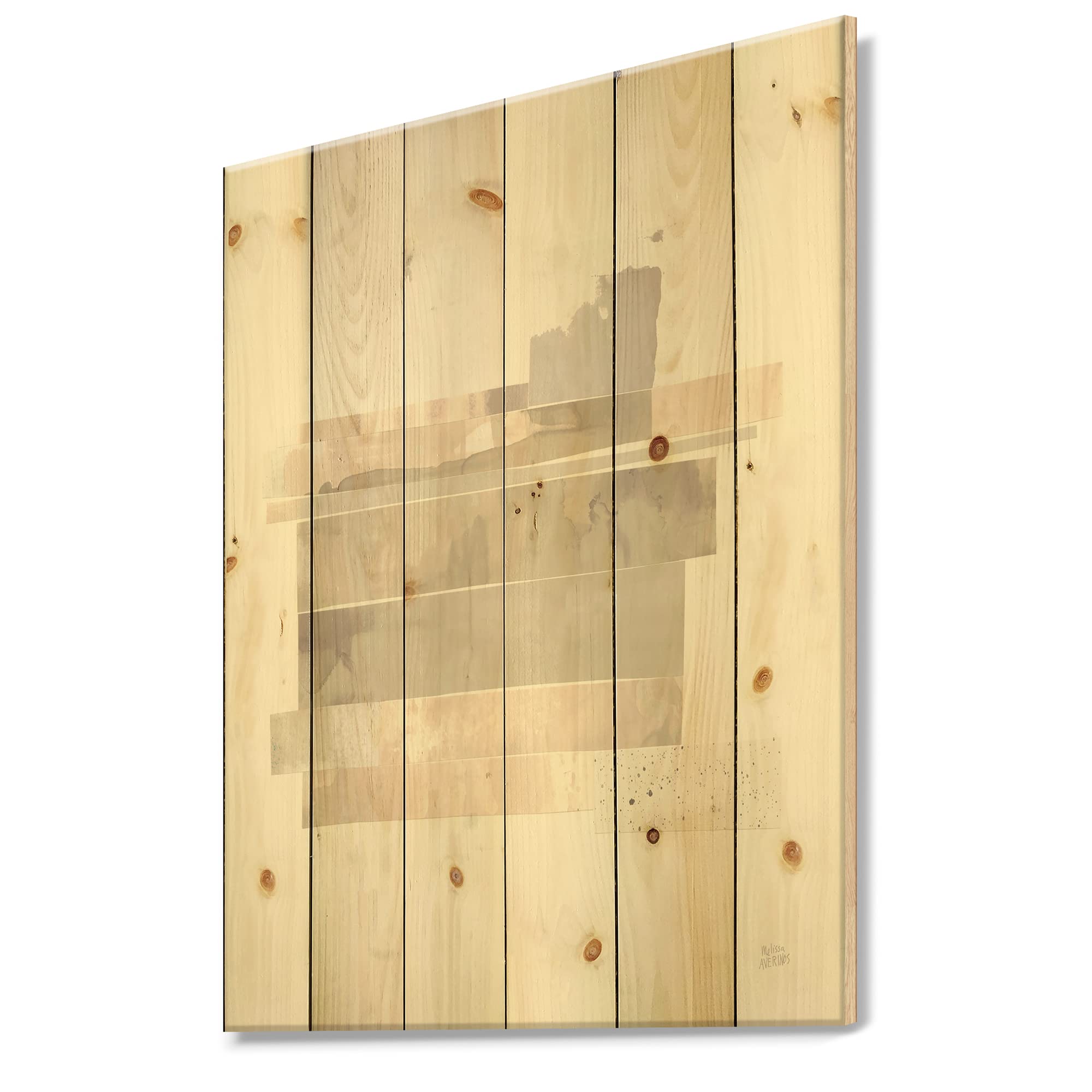 DesignQ Geometric Neutral Form II Shabby Chic Wood Wall Decor - Brown Abstract Wood Wall Art - Large Natural Pine Wood Panels - Perfect for Living Room, Bedroom & Office Decor