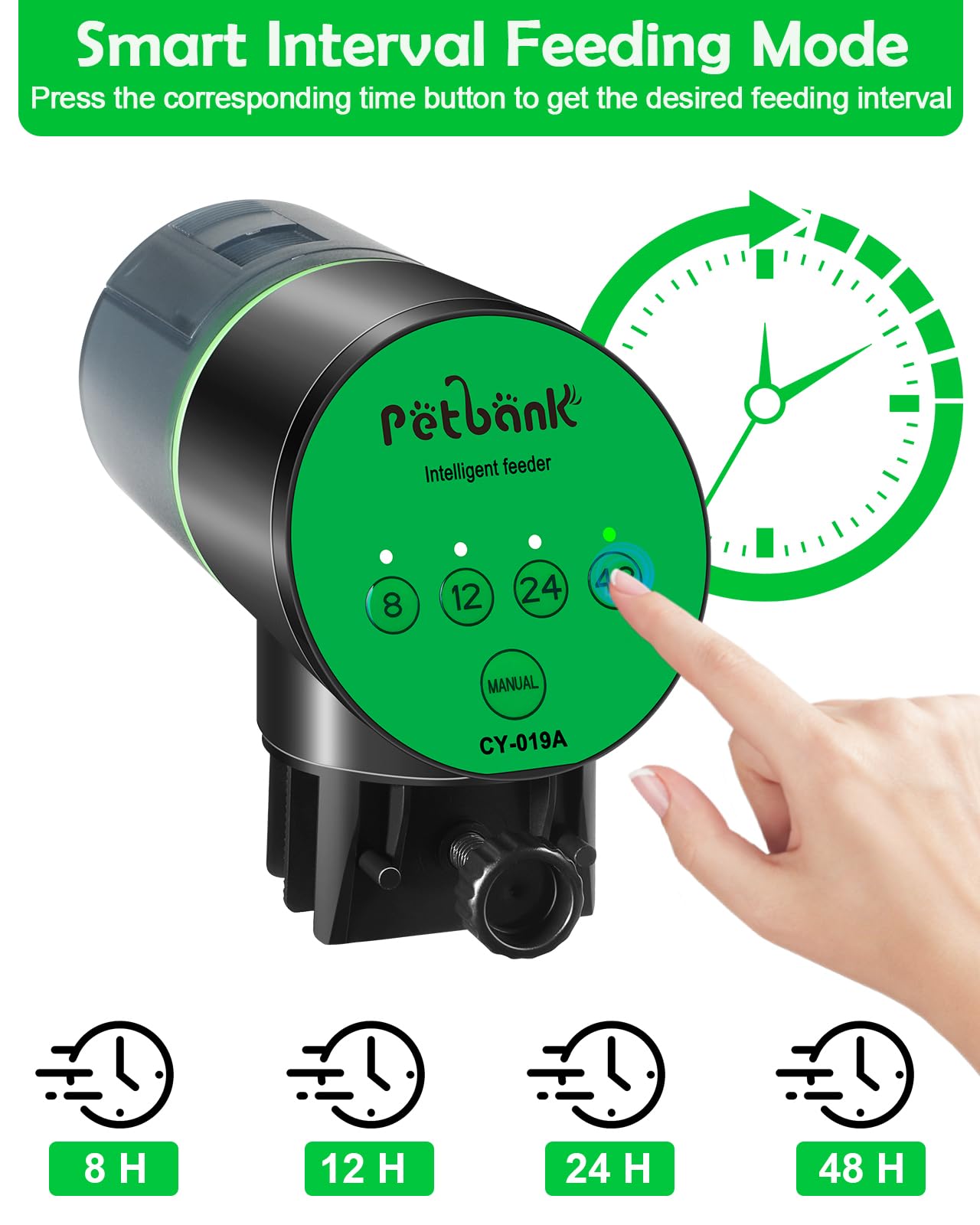 Automatic Fish Feeder for Aquarium - Battery Operated Timer Fish Food Dispenser with 2 AAA Batteries Included - Perfect for Vacation & Daily Feeding