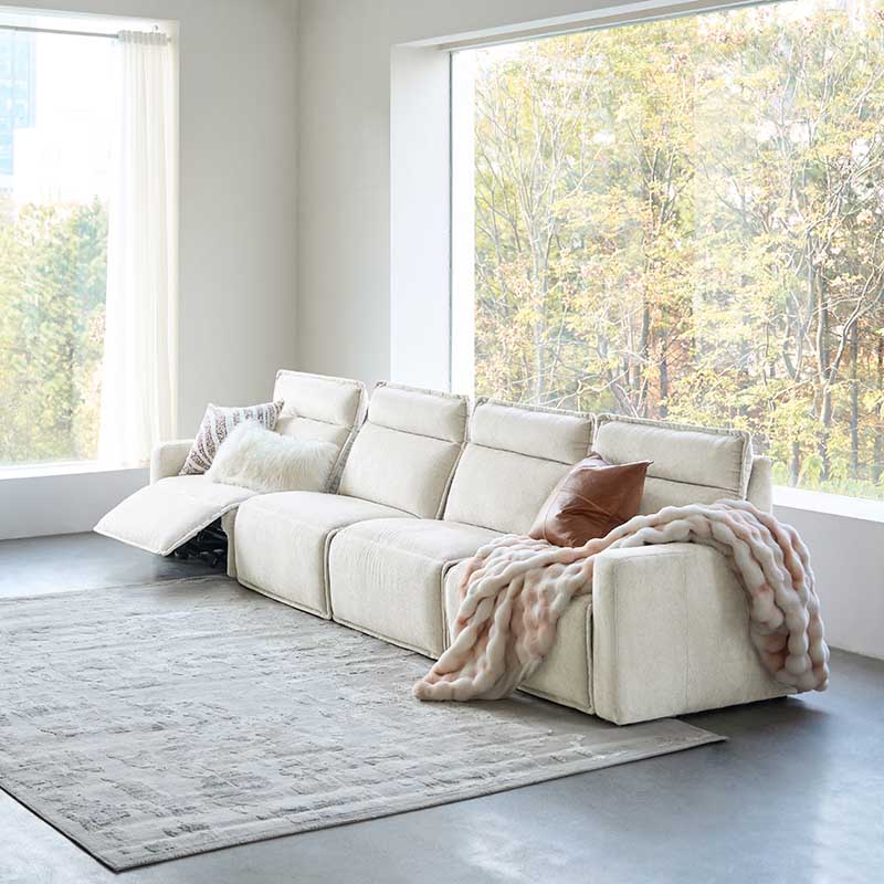 Essentia Power Reclining Corner Sofa - Easy Care Fabric Sectional Couch with USB Charging for Living Room, Home Theater & Family Room Comfort