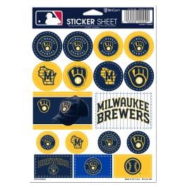 Wincraft MLB Milwaukee Brewers Vinyl Sticker Sheet - 5