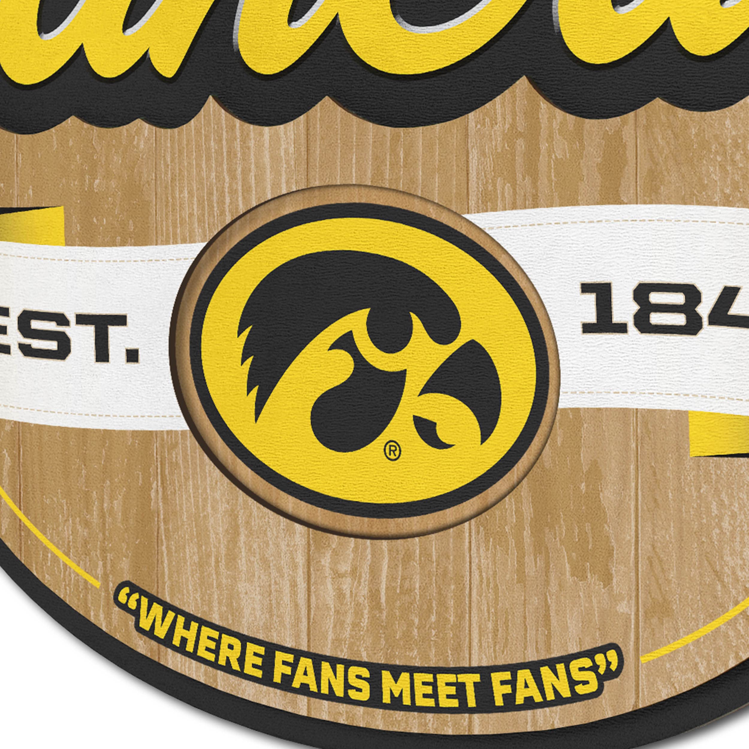 YouTheFan NCAA Fan Cave Sign - Custom College Sports Room Decor for Game Day, Man Cave & Tailgating - Perfect Gift for Football & Basketball Fans