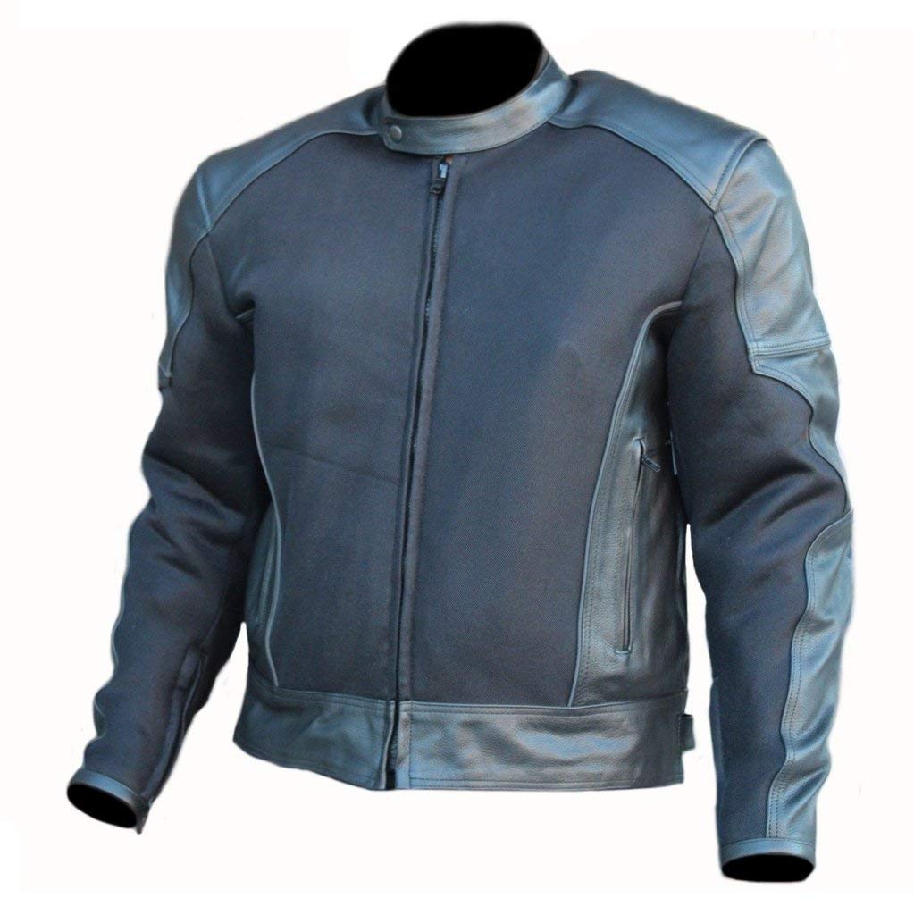 MATAGEAR Black Mesh & Leather Motorcycle Jacket for Men - Breathable, Durable Riding Gear (Size S) - Perfect for Cruising, Commuting & Adventure Rides