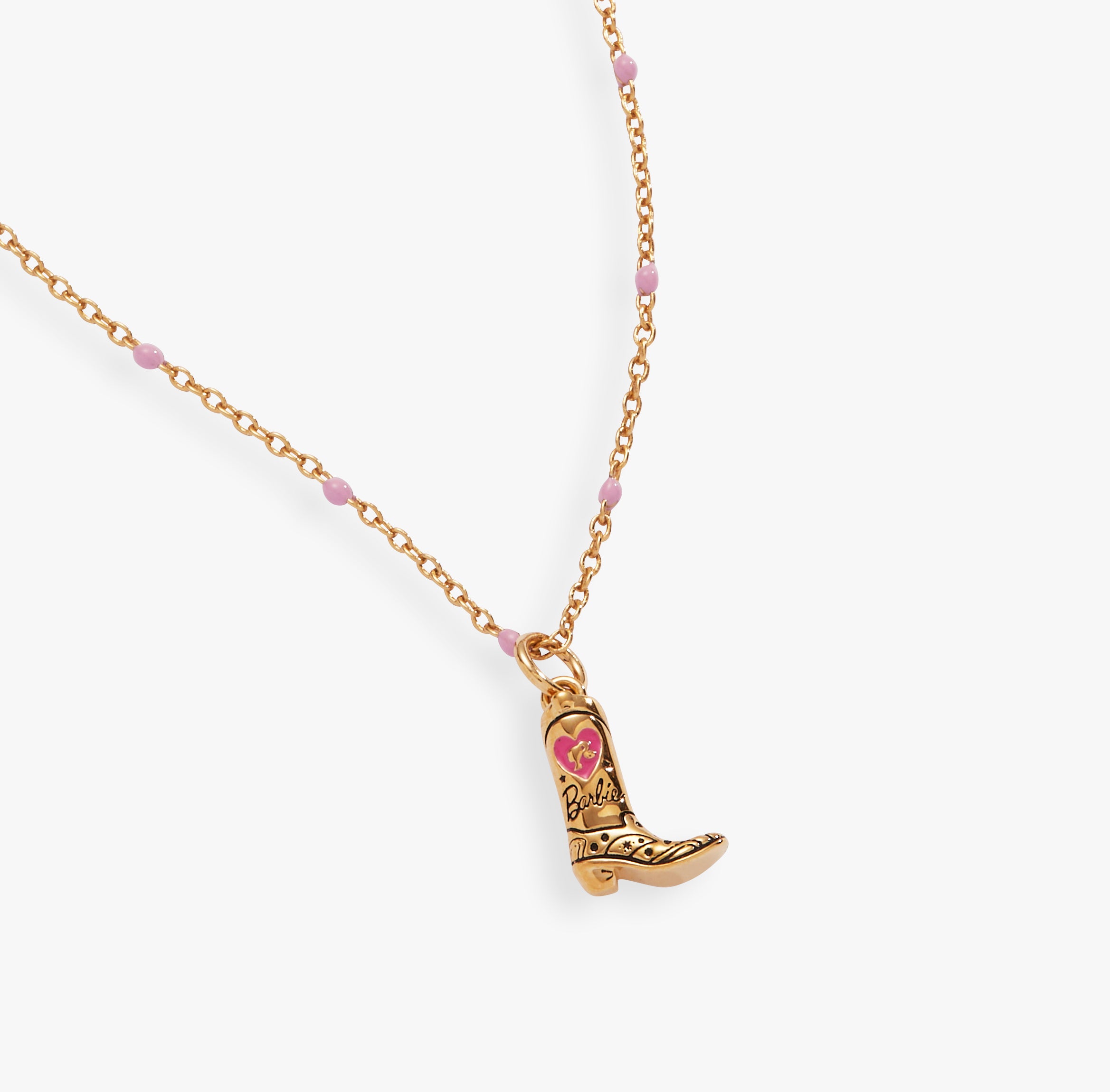 Barbie™ Cowboy Boot Pendant Necklace - Western Style Jewelry for Women & Girls - Perfect for Cowgirl Costume, Country Music Concerts & Western Theme Parties
