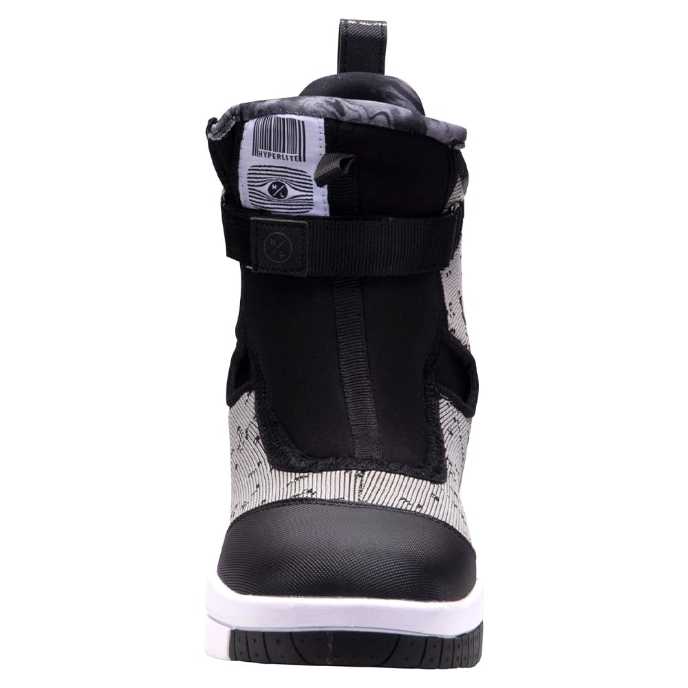 Hyperlite Gooey Men's Wakeboard Bindings - Black/White Size 7 | Comfortable & Secure Fit for Wakeboarding, Water Sports & Boat Rides | Perfect for Beginners & Advanced Riders
