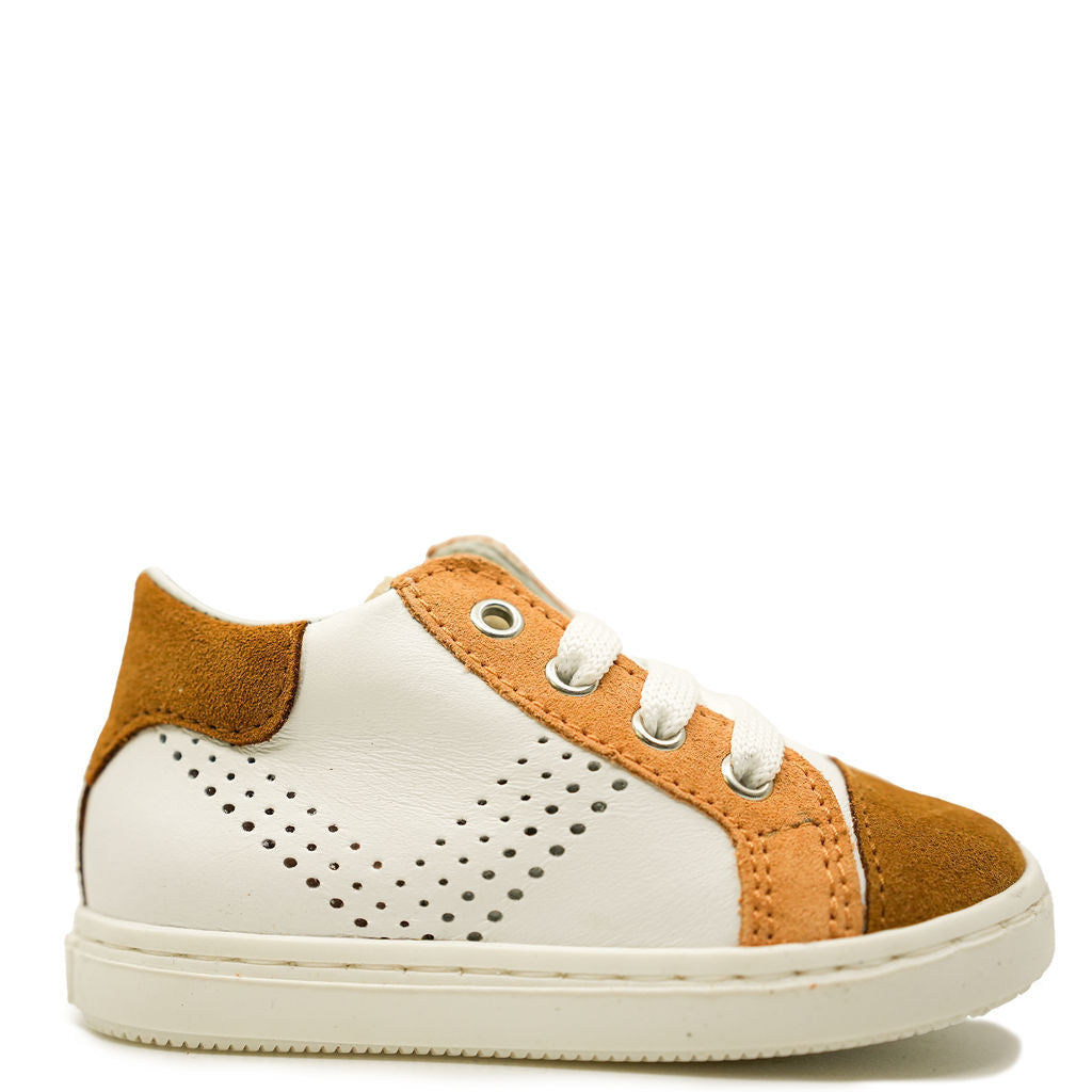 Beberlis Apricot White Baby Sneakers - Soft & Comfortable First Walkers for Infants & Toddlers - Perfect for Outdoor Play, Daily Walks & Special Occasions