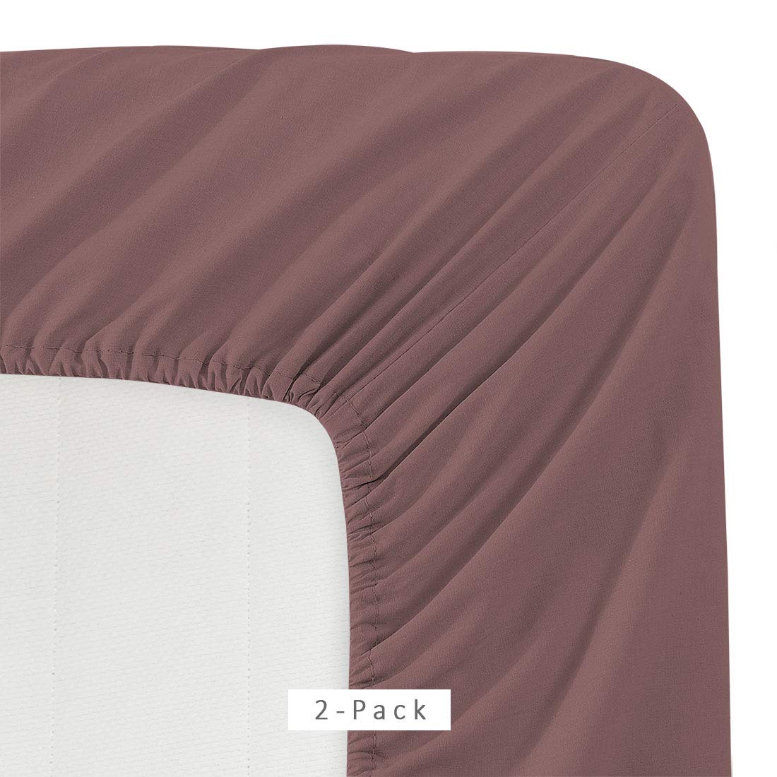 Premium 2-Pack Deep Pocket Fitted Sheets - California King Size, Soft Brown 100% Oeko-Tex Certified Cotton - Perfect for Luxury Hotels, Guest Rooms & Master Bedrooms