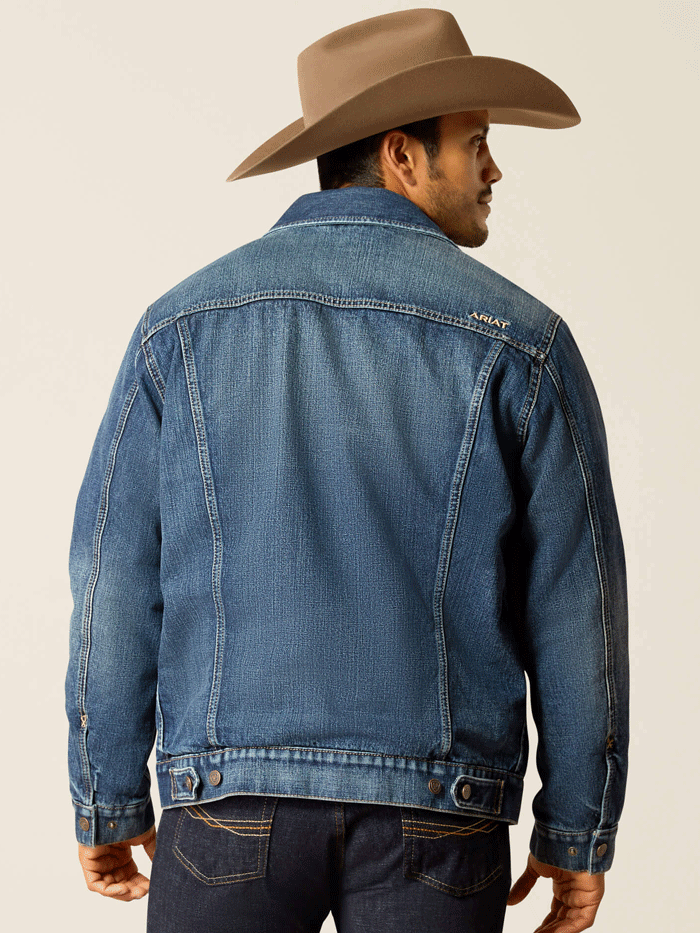Ariat Men's Victor Denim Blanket Lined Trucker Jacket - Warm Workwear for Outdoor, Ranch & Casual Wear (Model 10051865)