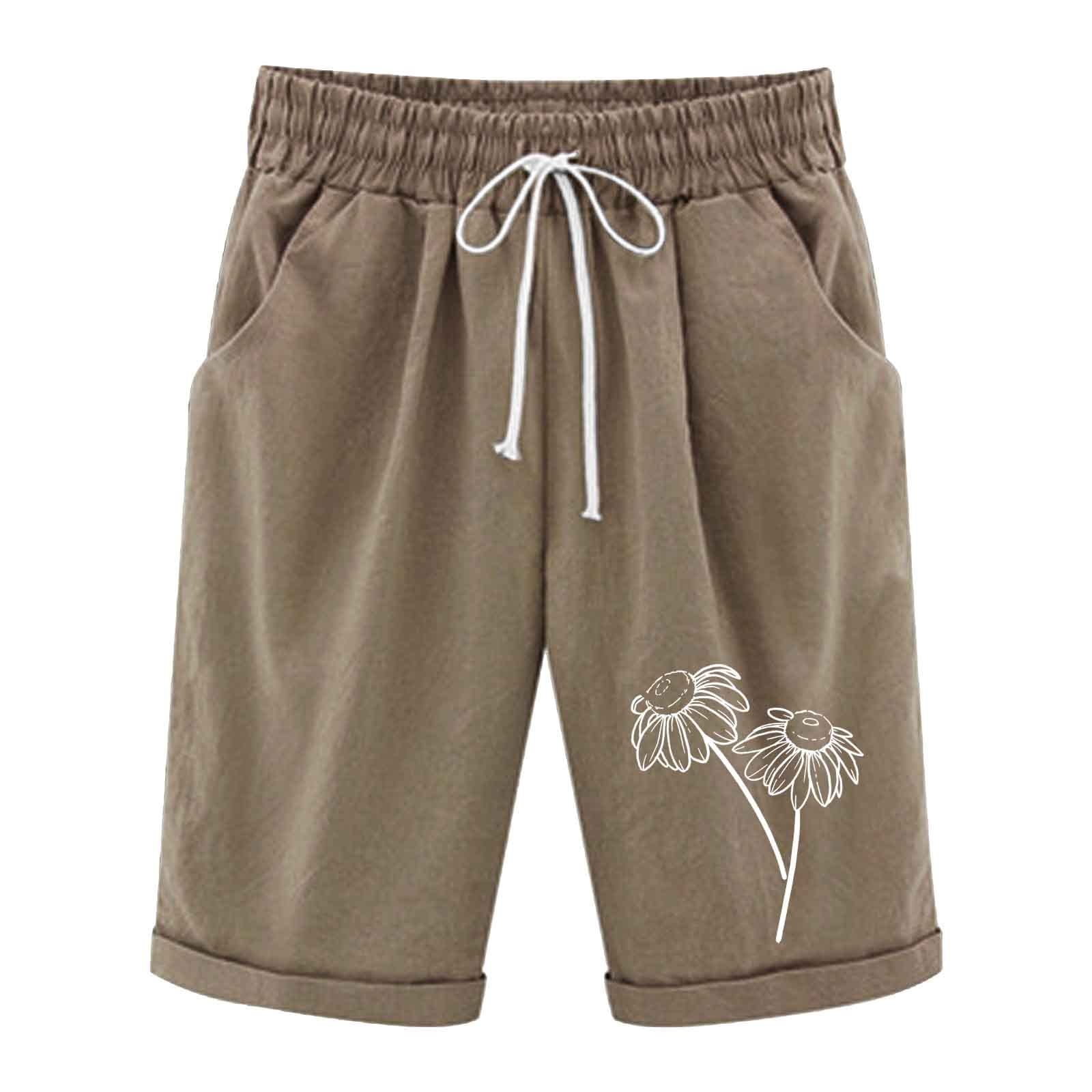 Women's Bermuda Shorts - Stretchy Cotton Summer Shorts with Pockets | Casual & Comfy for Outdoor Activities