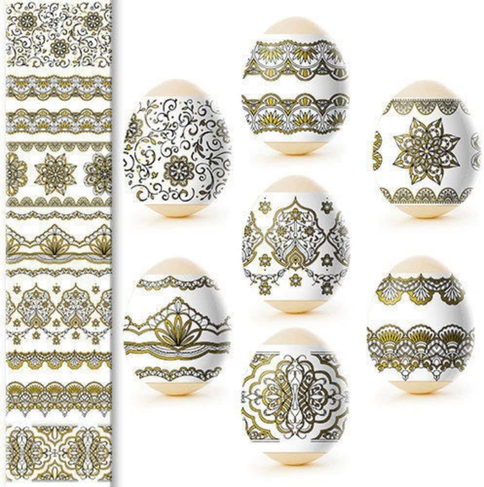 Ukrainian Thermo Heat Shrink Sleeve Easter Egg Wraps - Pysanka Decorating Kit for 7 Eggs (Golden) - Perfect for Easter Crafts, Holiday Decorations & Ukrainian Cultural Celebrations