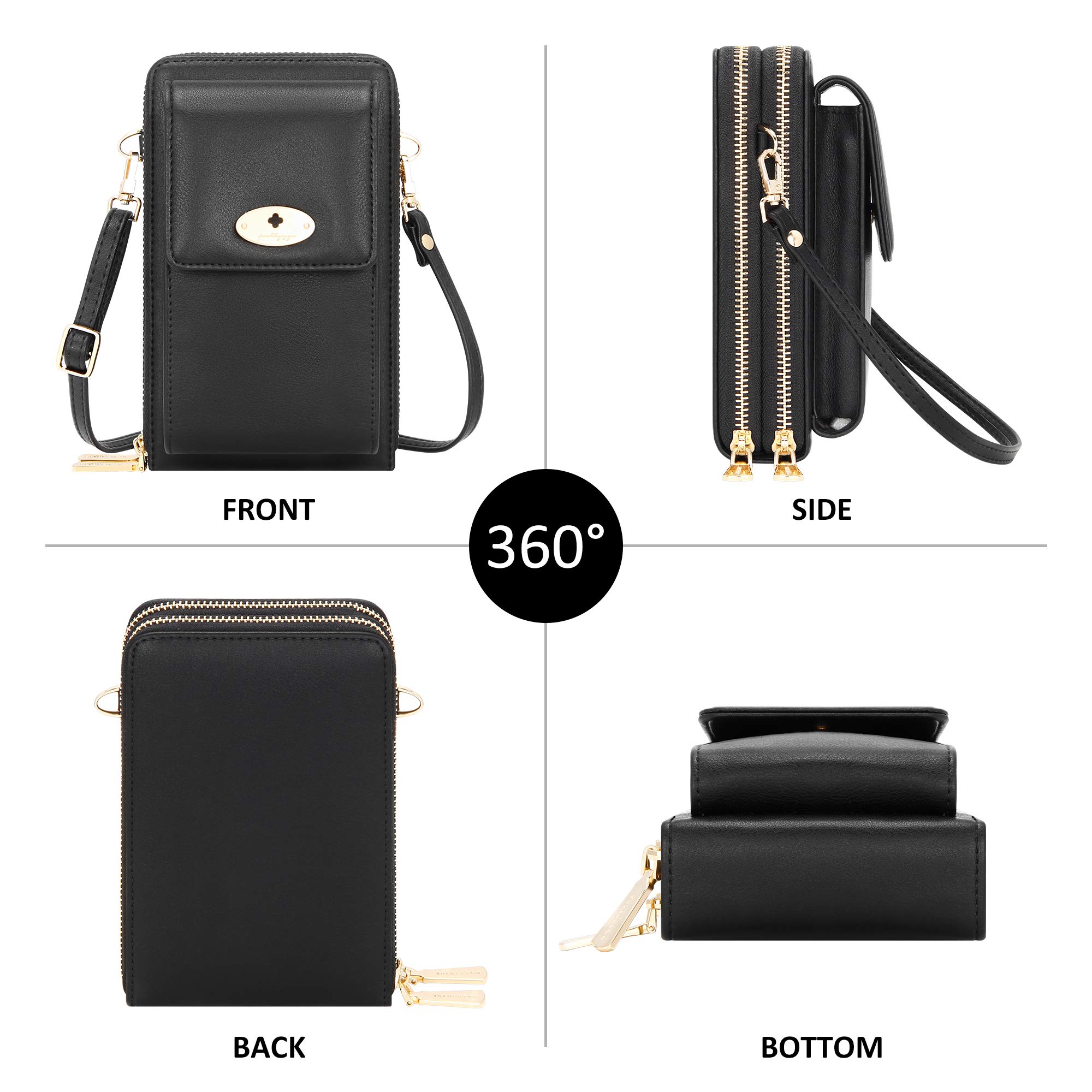 KUKOO Small Crossbody Bag for Women - Slim Phone Purse with Credit Card Slots & RFID Protection | Perfect for Travel, Shopping, and Everyday Use