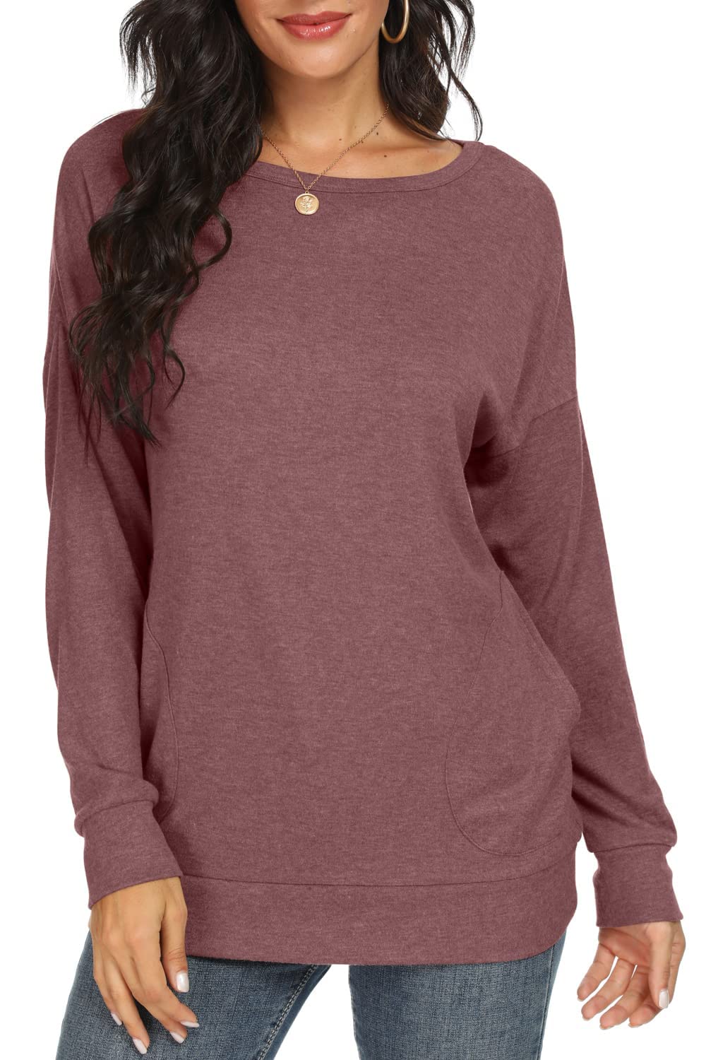 Women's Long Sleeve Casual Tops - Elegant Blouse Tunic with Pockets | Stylish Office Wear & Everyday Outfits for Women