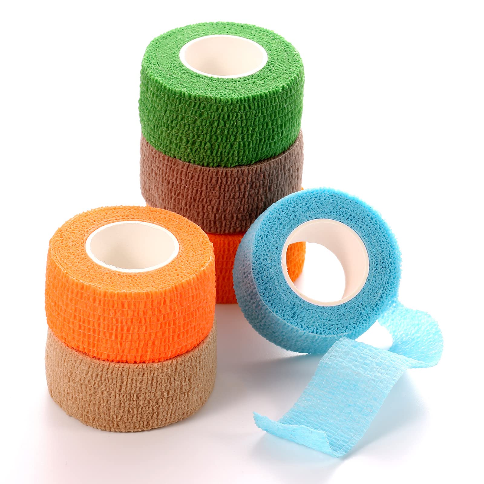 24 Pack Self-Adhesive Cohesive Wrap Bandages - 1 Inch x 5 Yards Elastic Athletic Tape for Sports, Wrist & Ankle Support - First Aid, Gym, Running & Injury Recovery