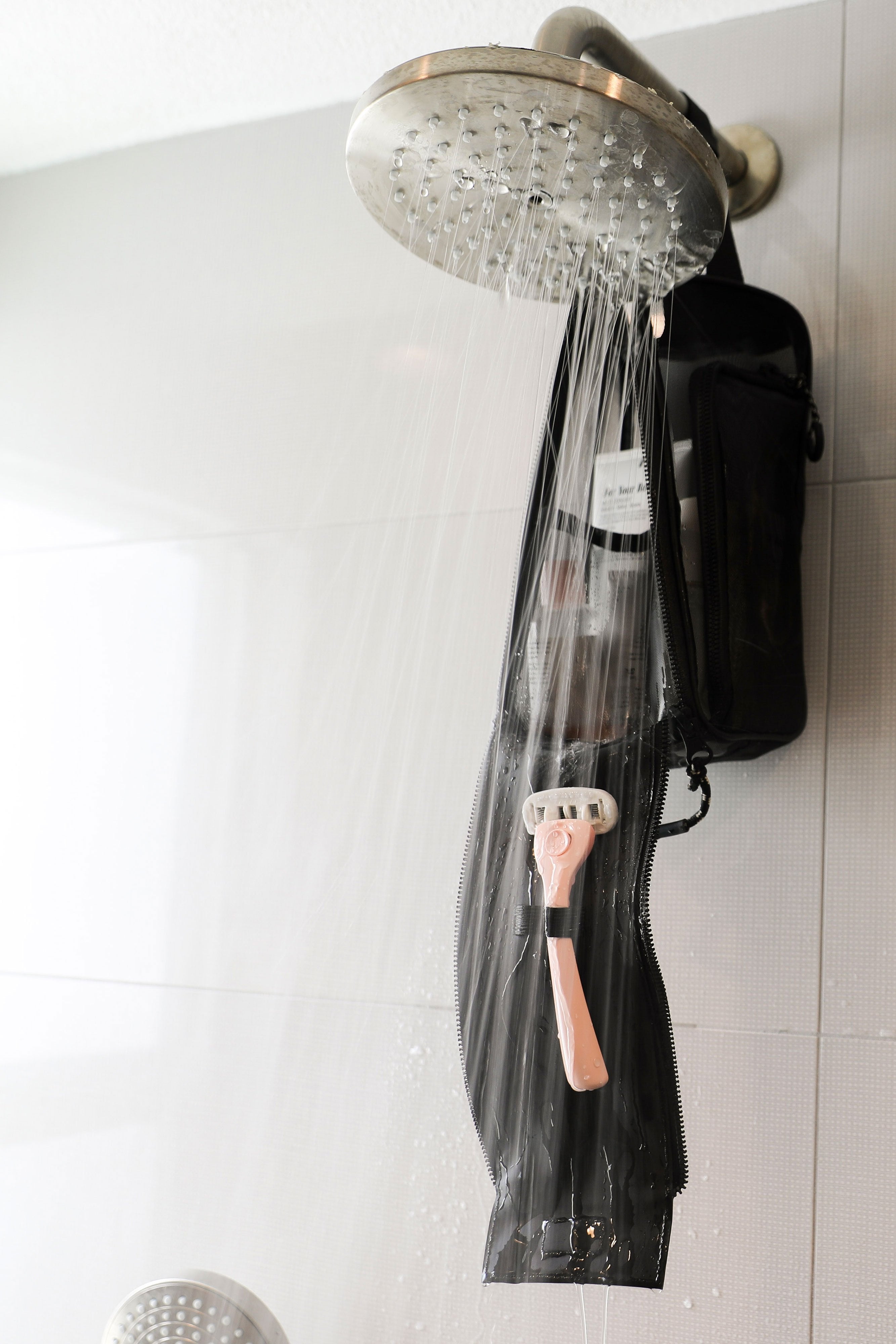 Black Hanging Shower Caddy - Rustproof Bathroom Organizer with Adjustable Hooks for Shampoo, Soap & Accessories - Perfect for Small Spaces & Dorm Showers