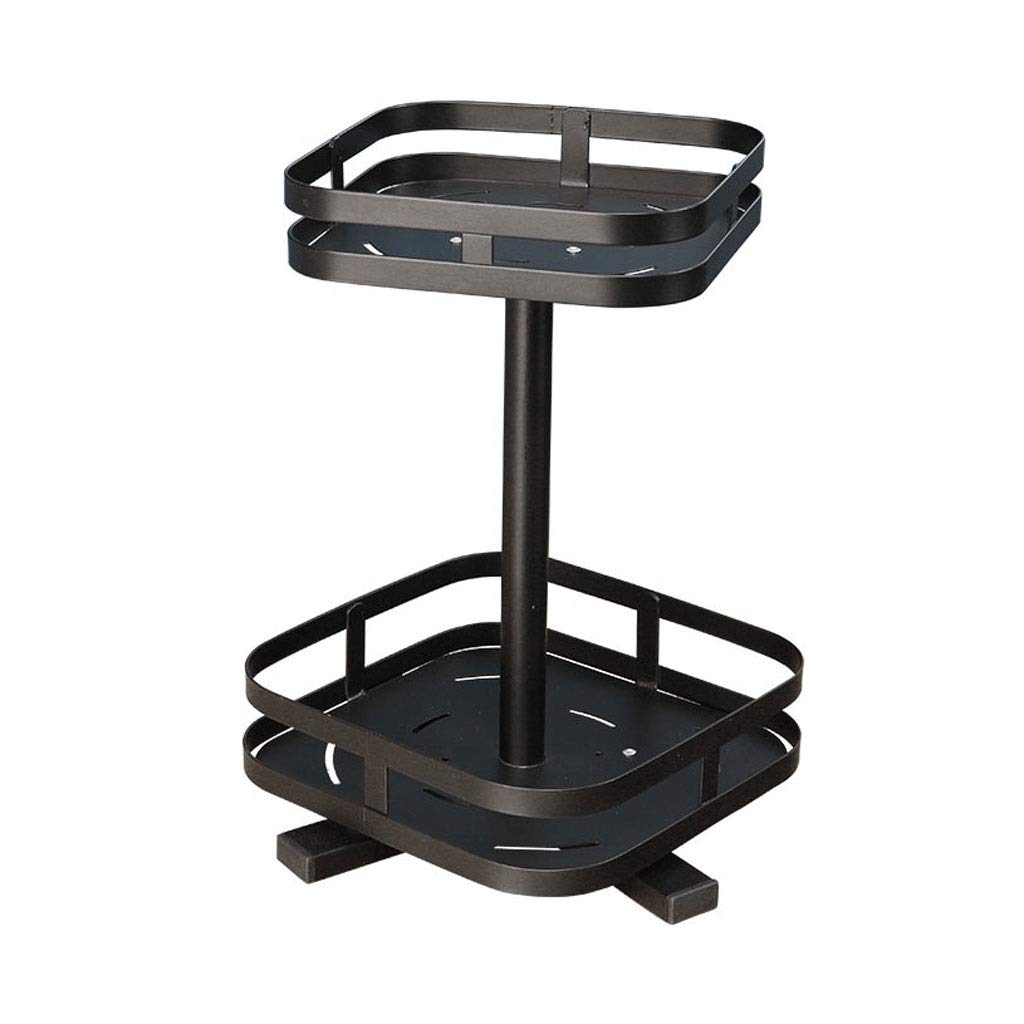 Stainless Steel Rotating Kitchen Shelf - Multi-Function Desktop Storage Rack, Black Spice Organizer for Countertop Space Saving (Shape B) - Perfect for Small Kitchens & Pantry Organization