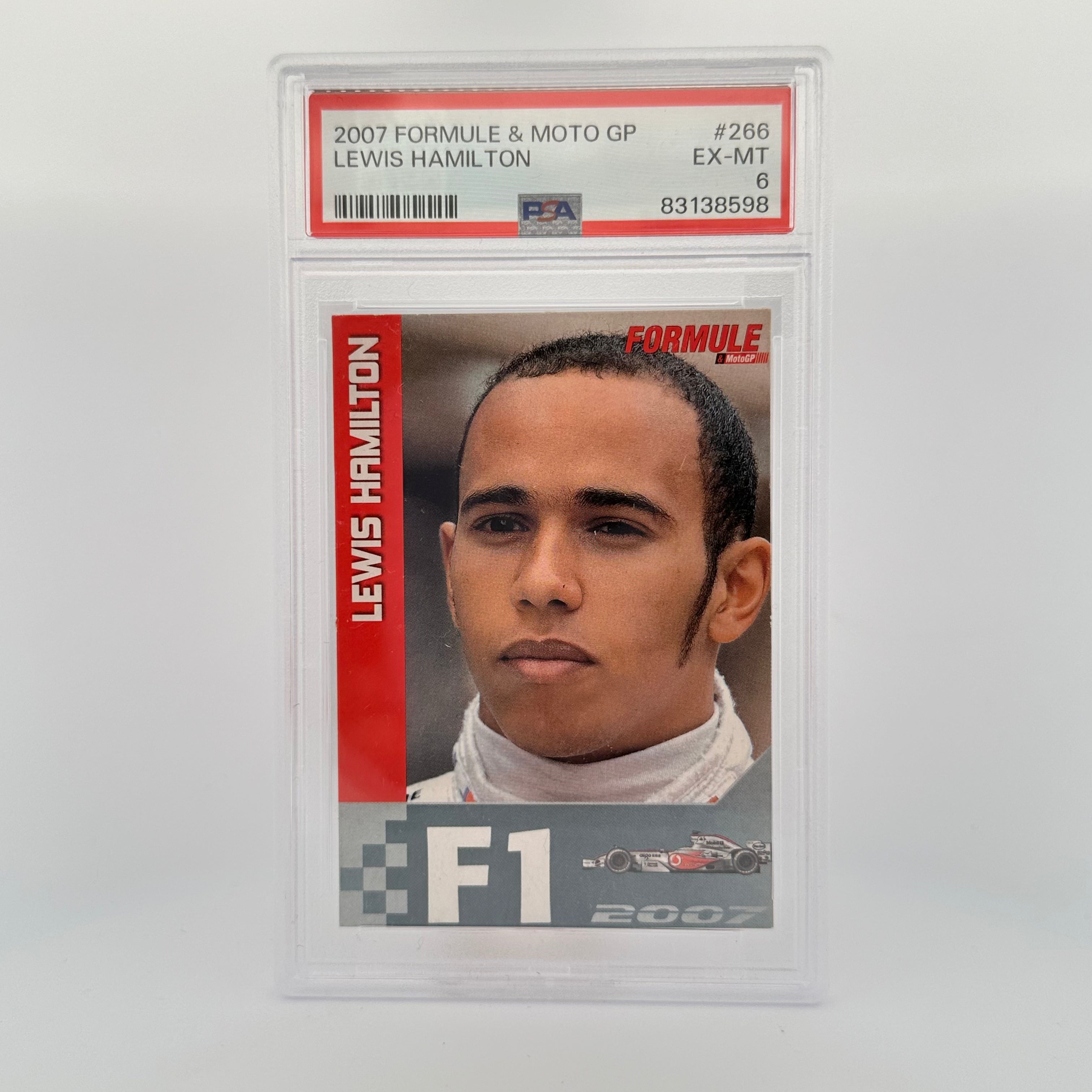 2007 Formula 1 & Moto GP PSA 6 Lewis Hamilton #266 Racing Card - Perfect for Collectors, Sports Memorabilia Enthusiasts, and Gift Giving