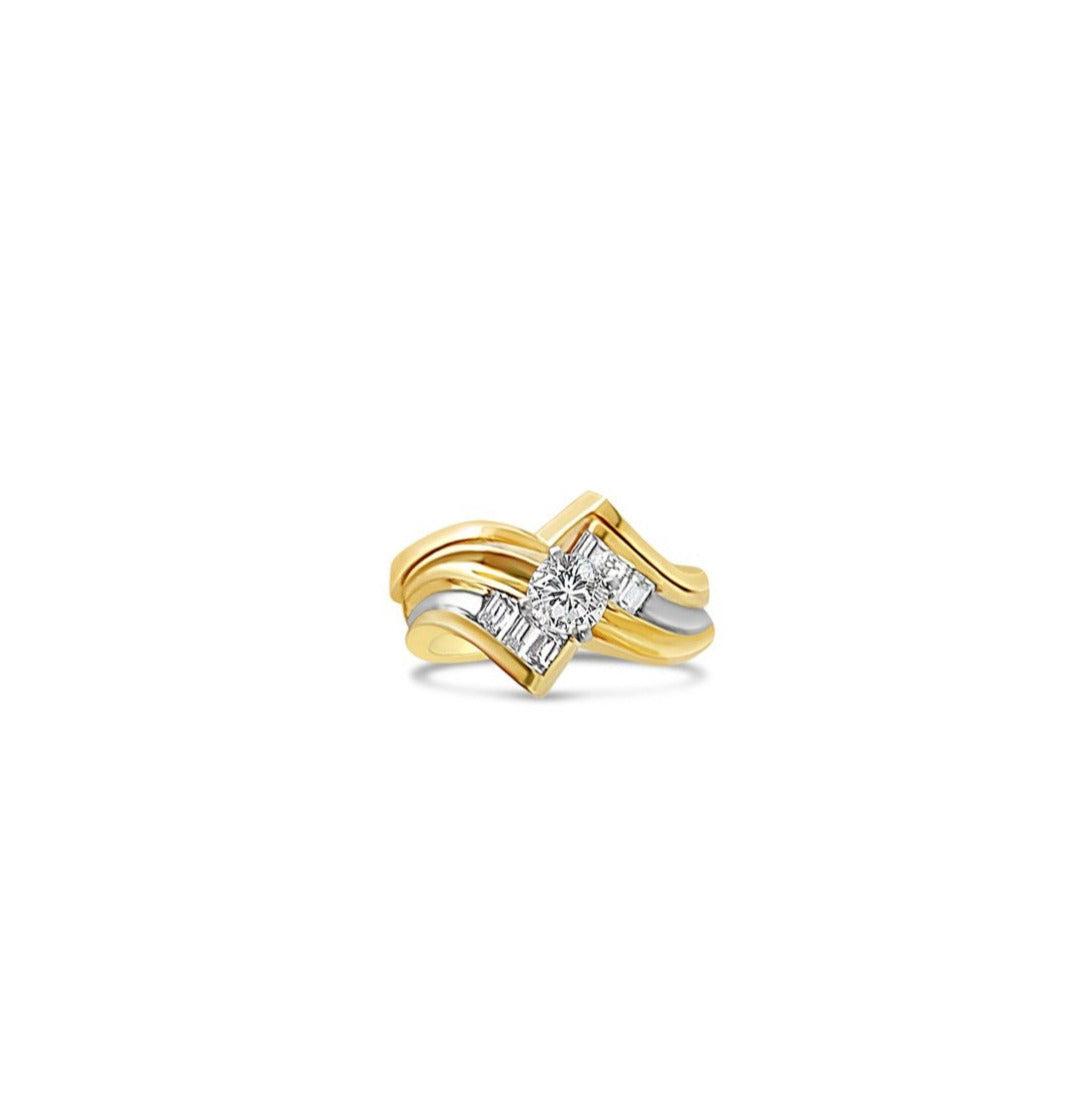 0.75cttw Diamond Wedding Ring Set in 14k Two-Tone Gold - Elegant Bridal Jewelry for Engagement & Anniversary Gifts