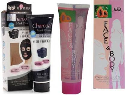 Elecsera Charcoal Face & Body Cleansing Scrub 100g + Anti-Blackhead Mask 130g - 2-Piece Skincare Set for Deep Cleansing & Pore Refining | Perfect for Daily Detox & Acne-Prone Skin