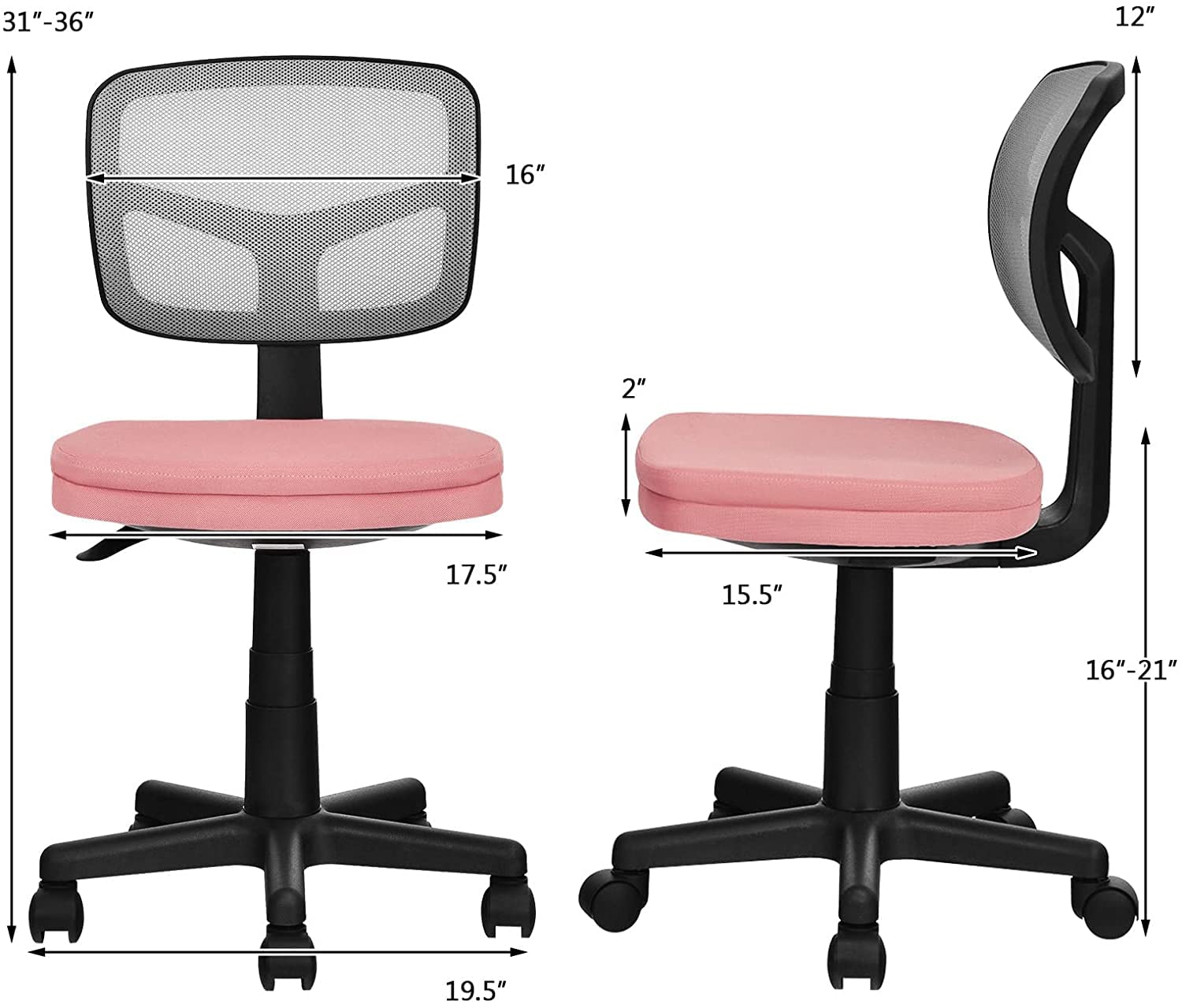 LUARANE Kids Desk Chair - Adjustable Height Low Back Office Chair with Ergonomic Y-Shaped Support for Children's Study & Gaming - Perfect for Bedroom, Living Room & Kids Room